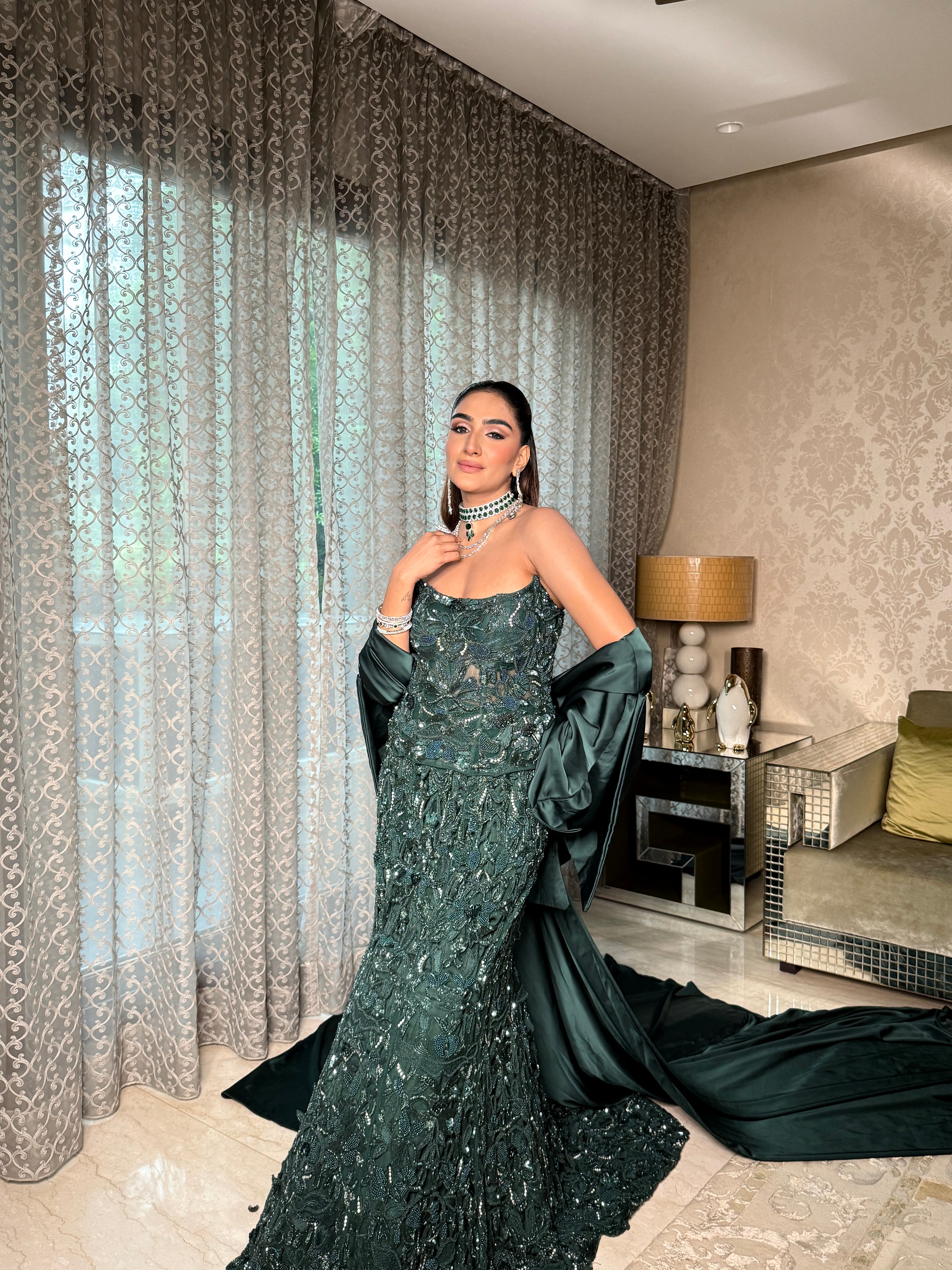 Greenleaf corset mermaid lehenga