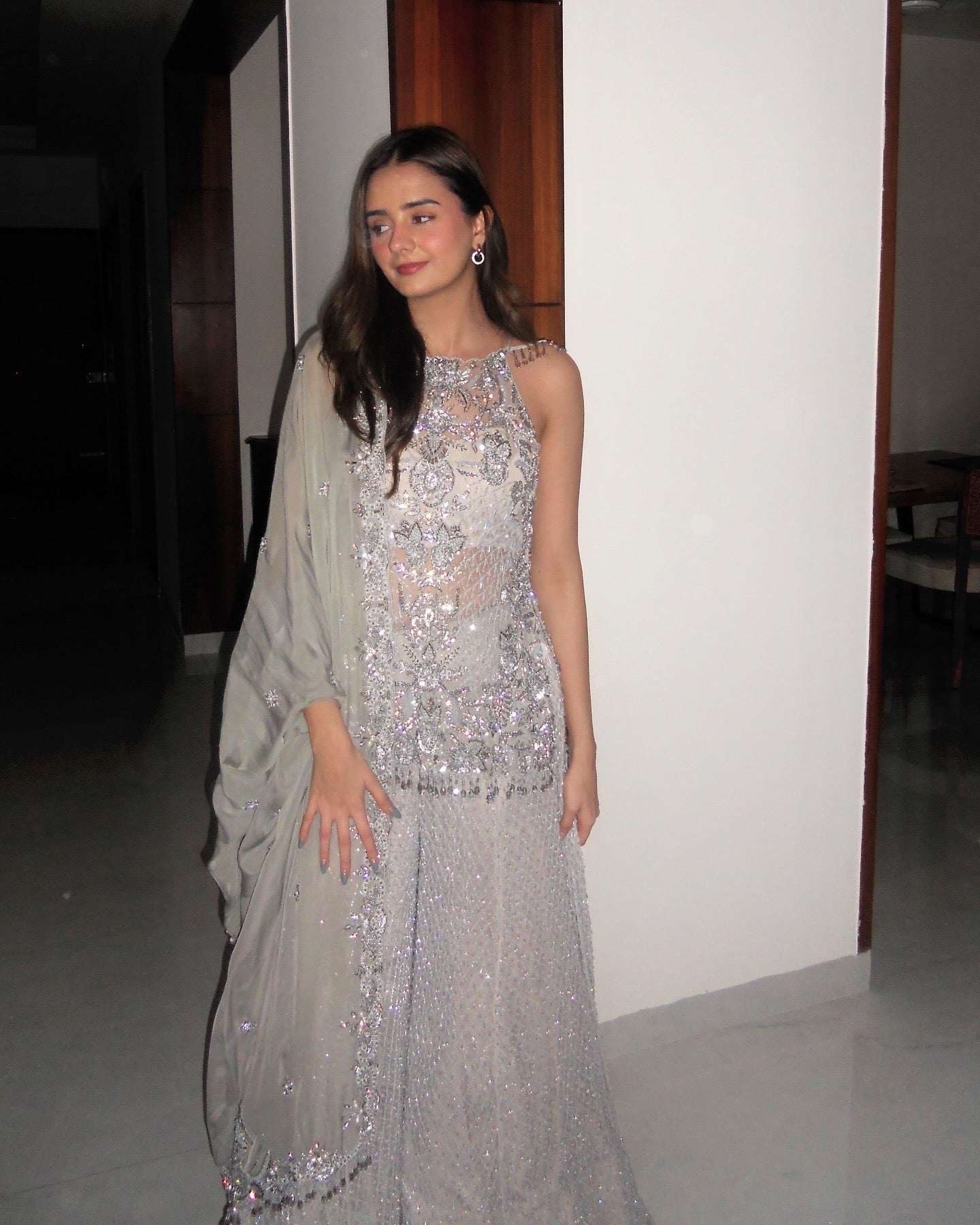 Anushka Mehra in Silver sharara set