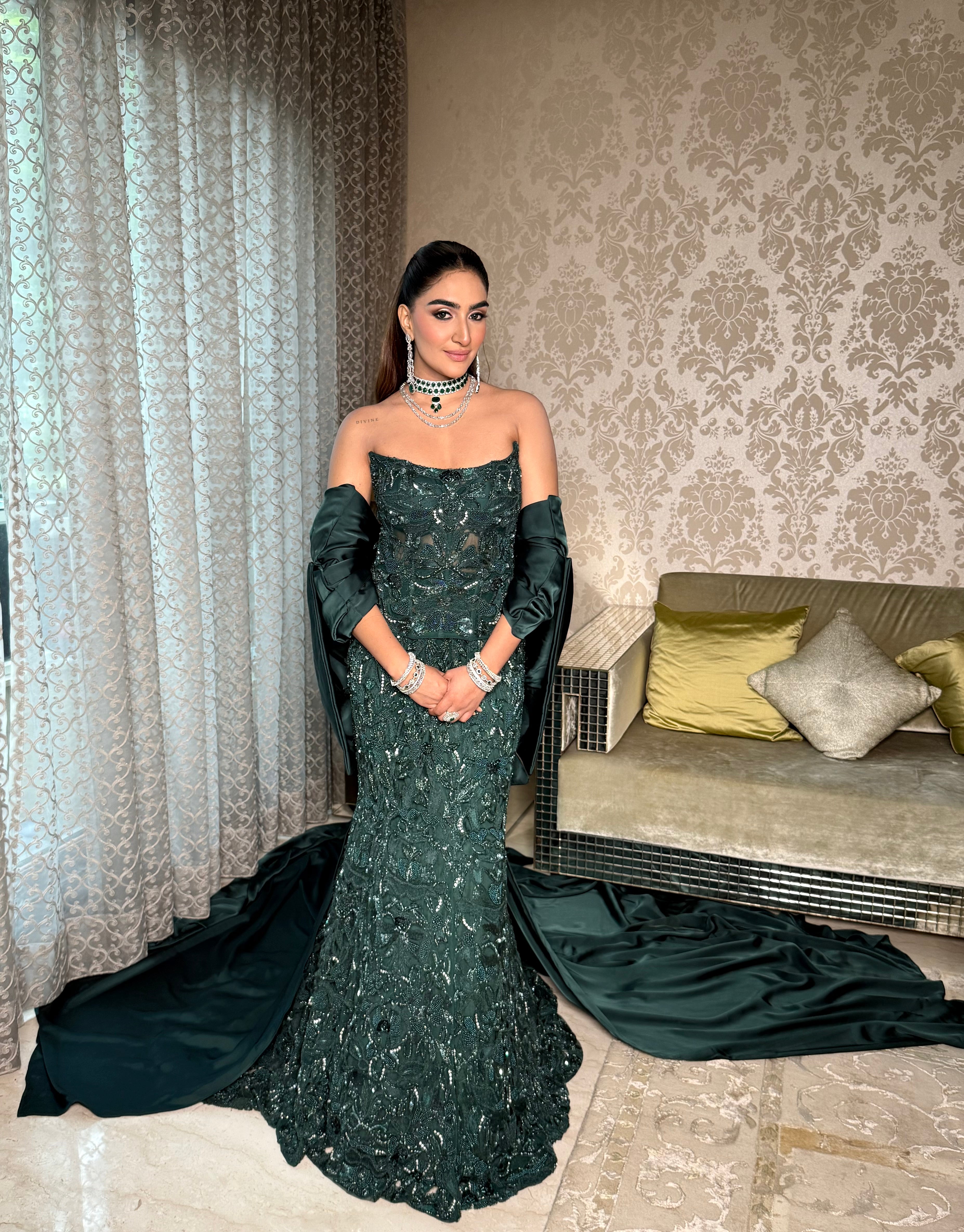 Greenleaf corset mermaid lehenga