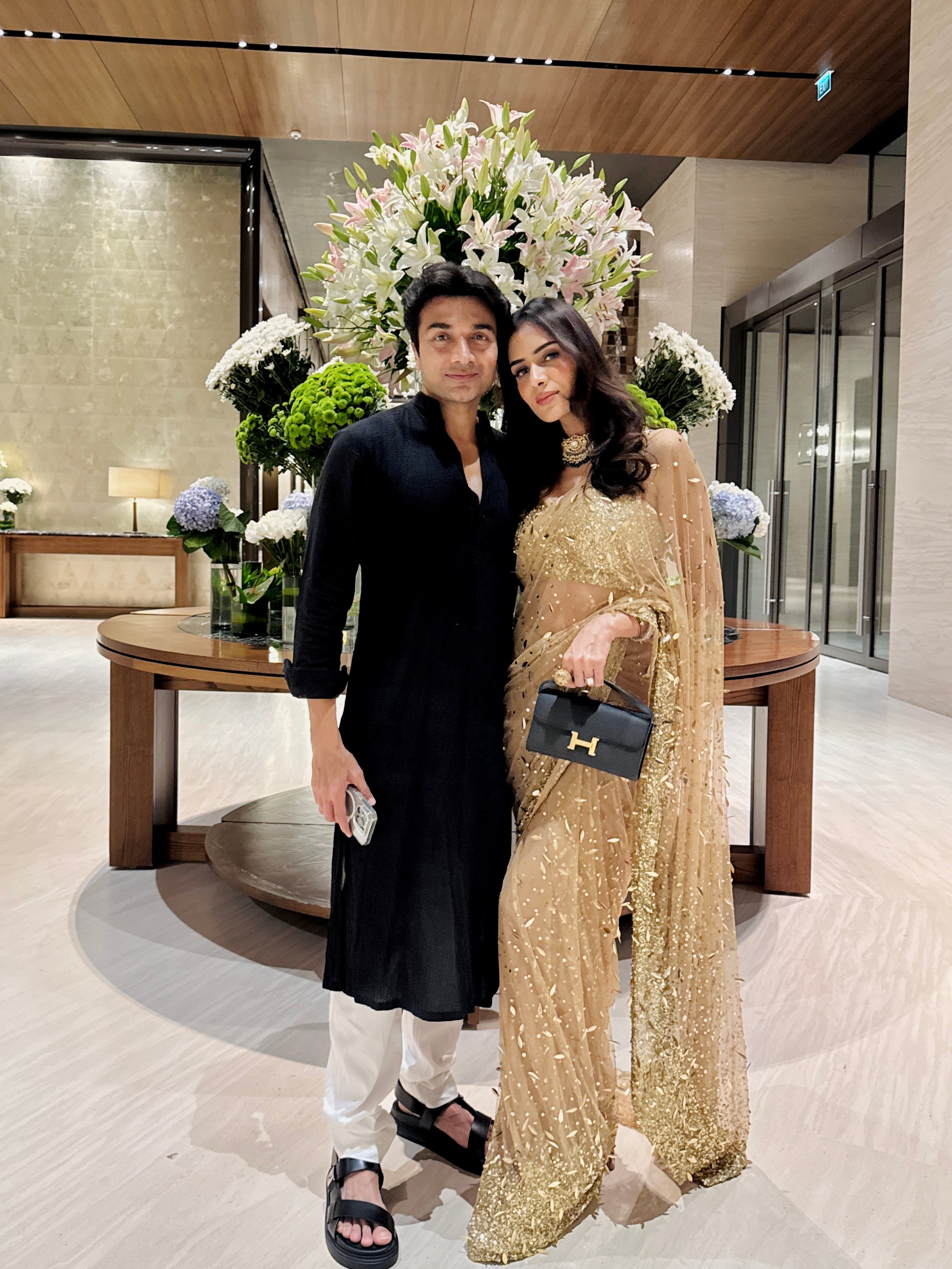 Smriti Khanna in Citrine saree