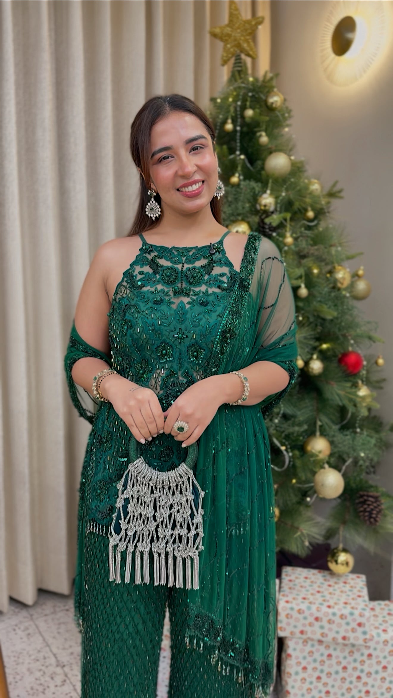 Maggi in Green sharara set