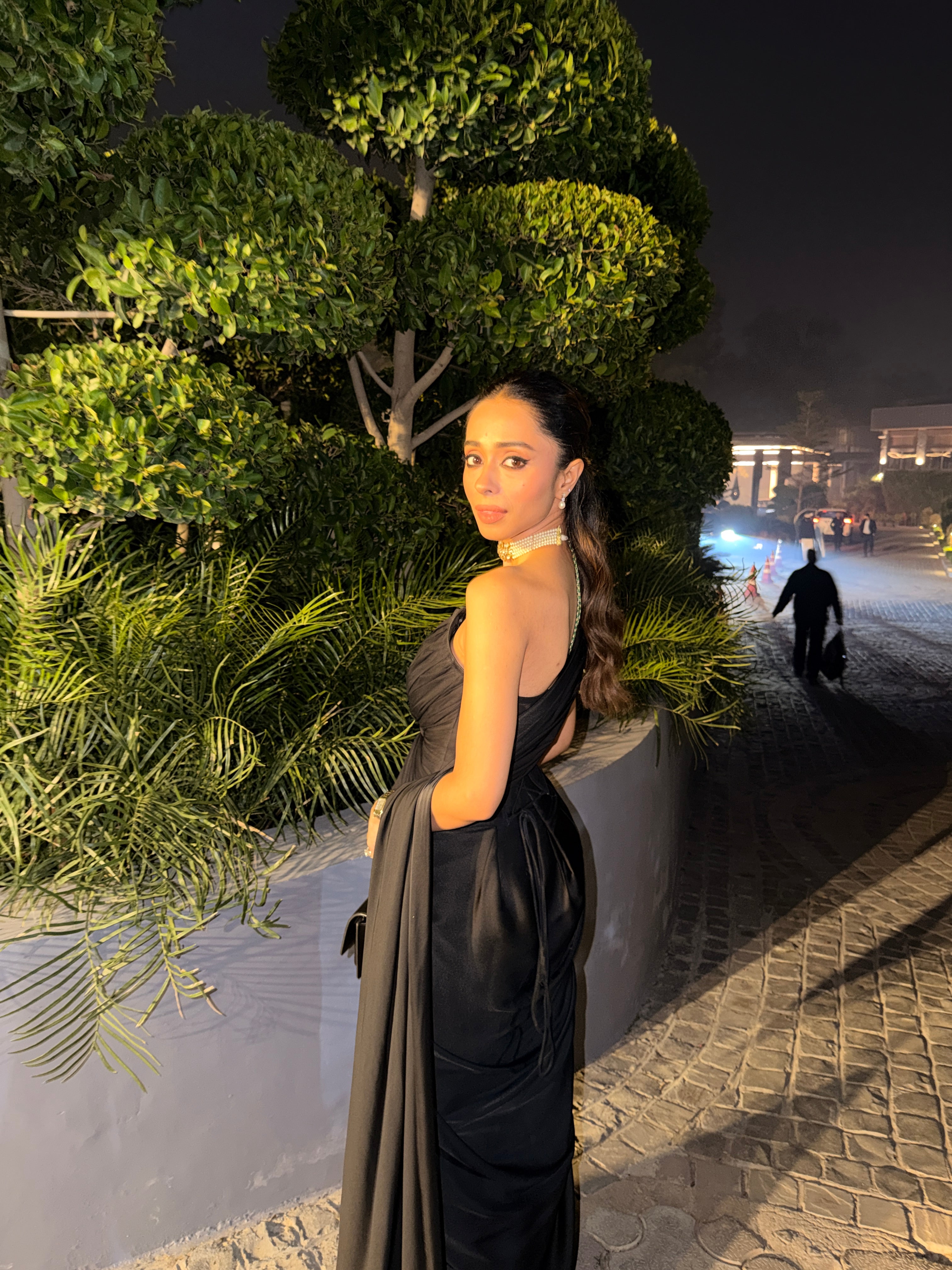 BLACK LOTUS CORSET SAREE