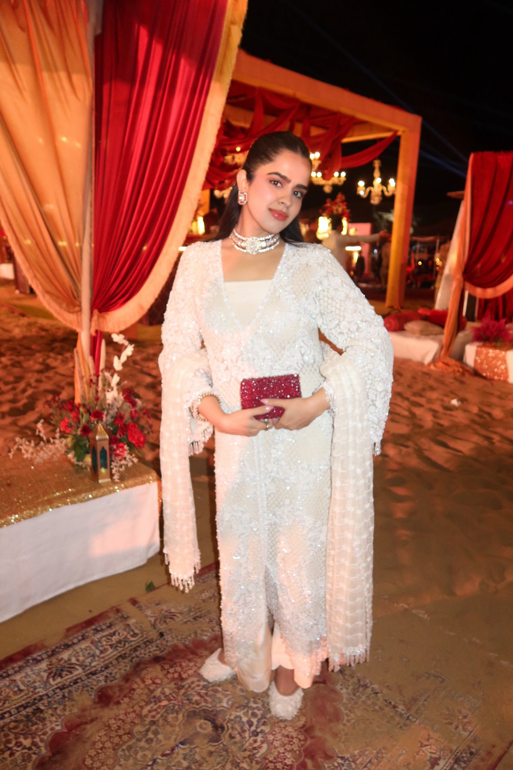 Sahira Taneja in threadlight suit