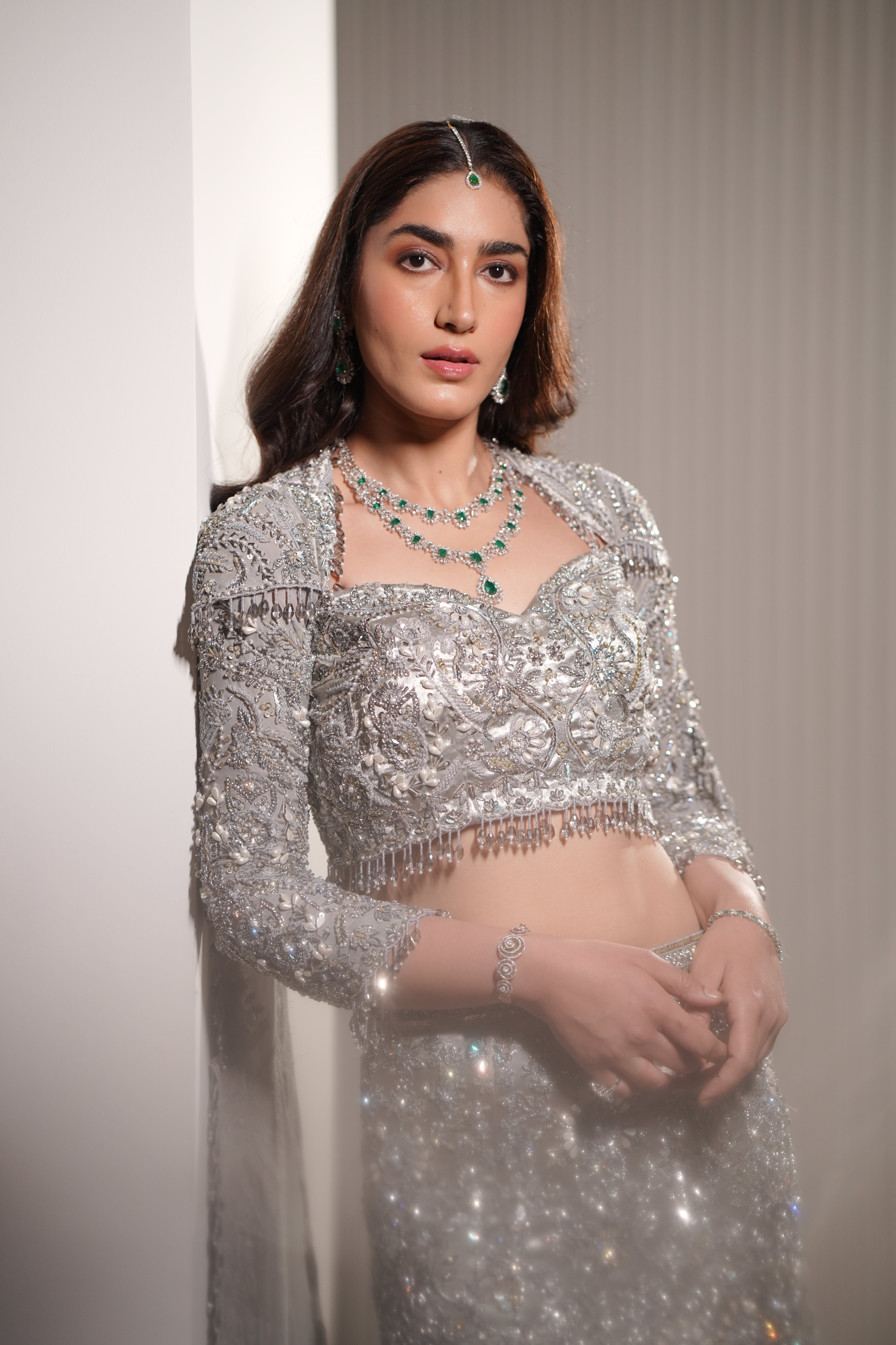 Luna - A silver mermaid lehenga