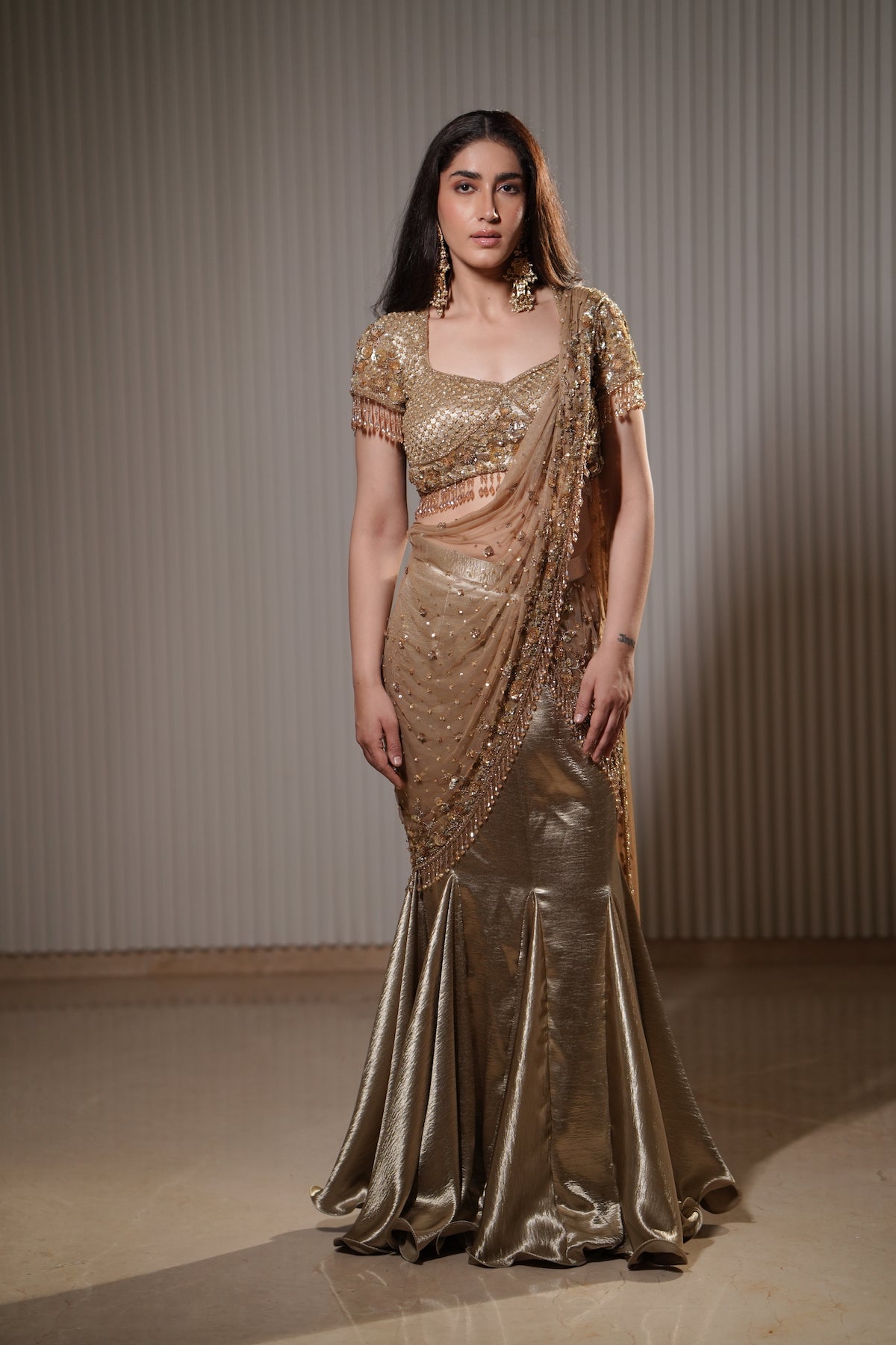 Aurelia Golden Saree