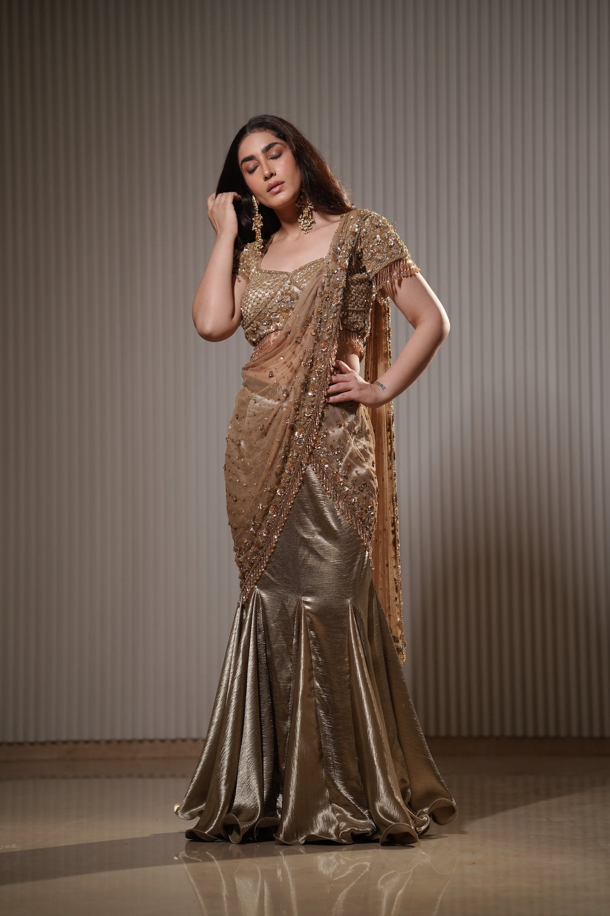 Aurelia Golden Saree