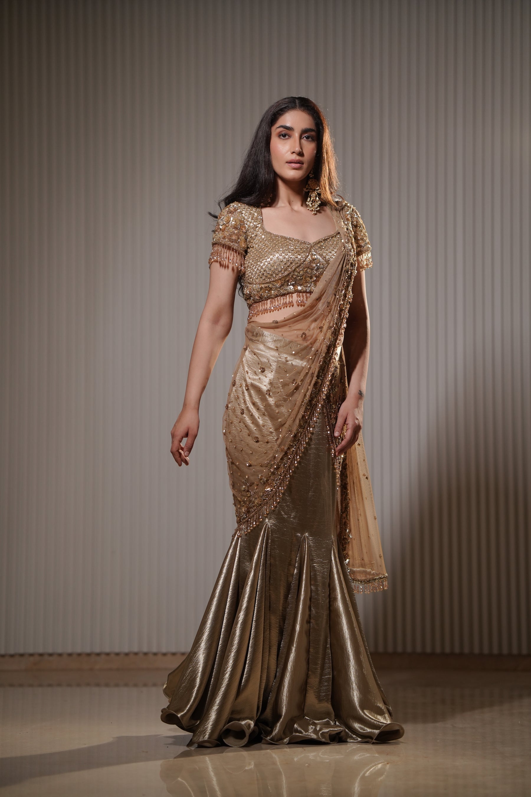 Aurelia Golden Saree