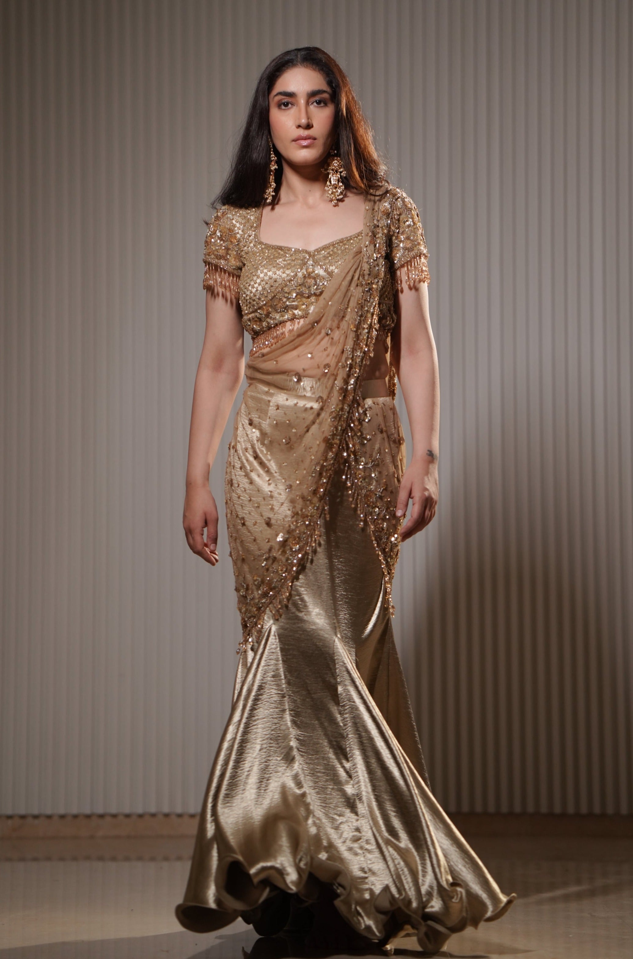 Aurelia Golden Saree