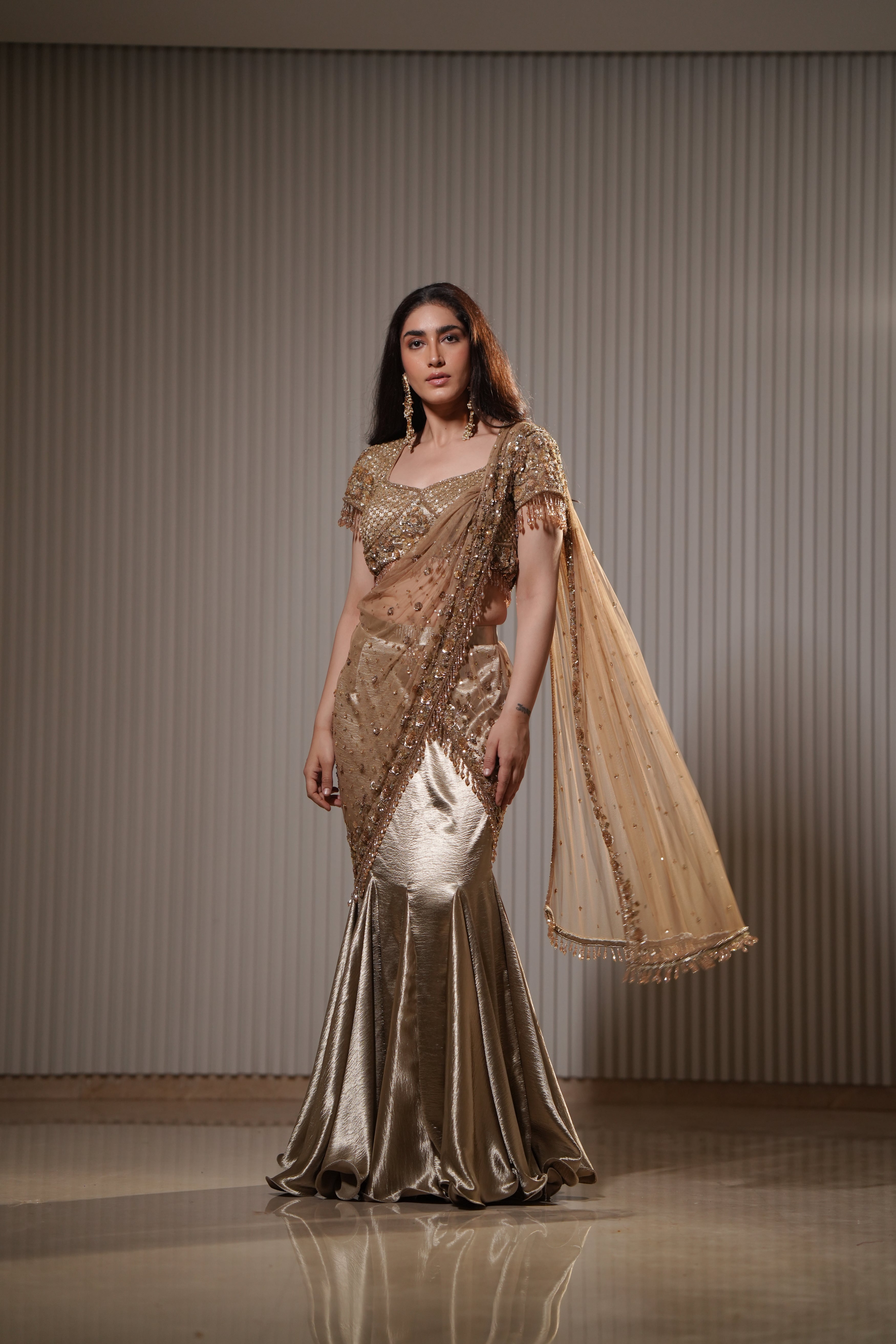 Aurelia Golden Saree