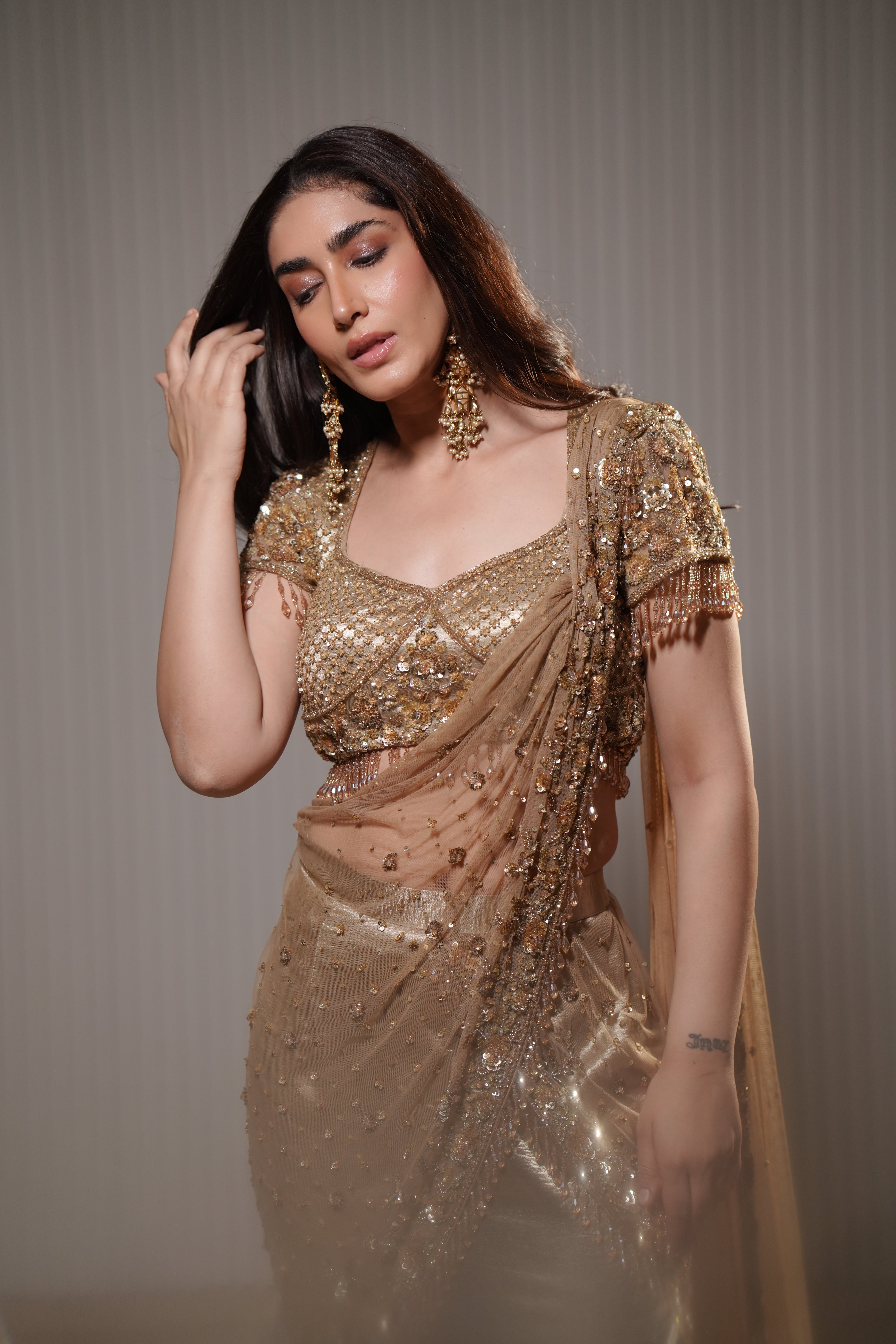 Aurelia Golden Saree