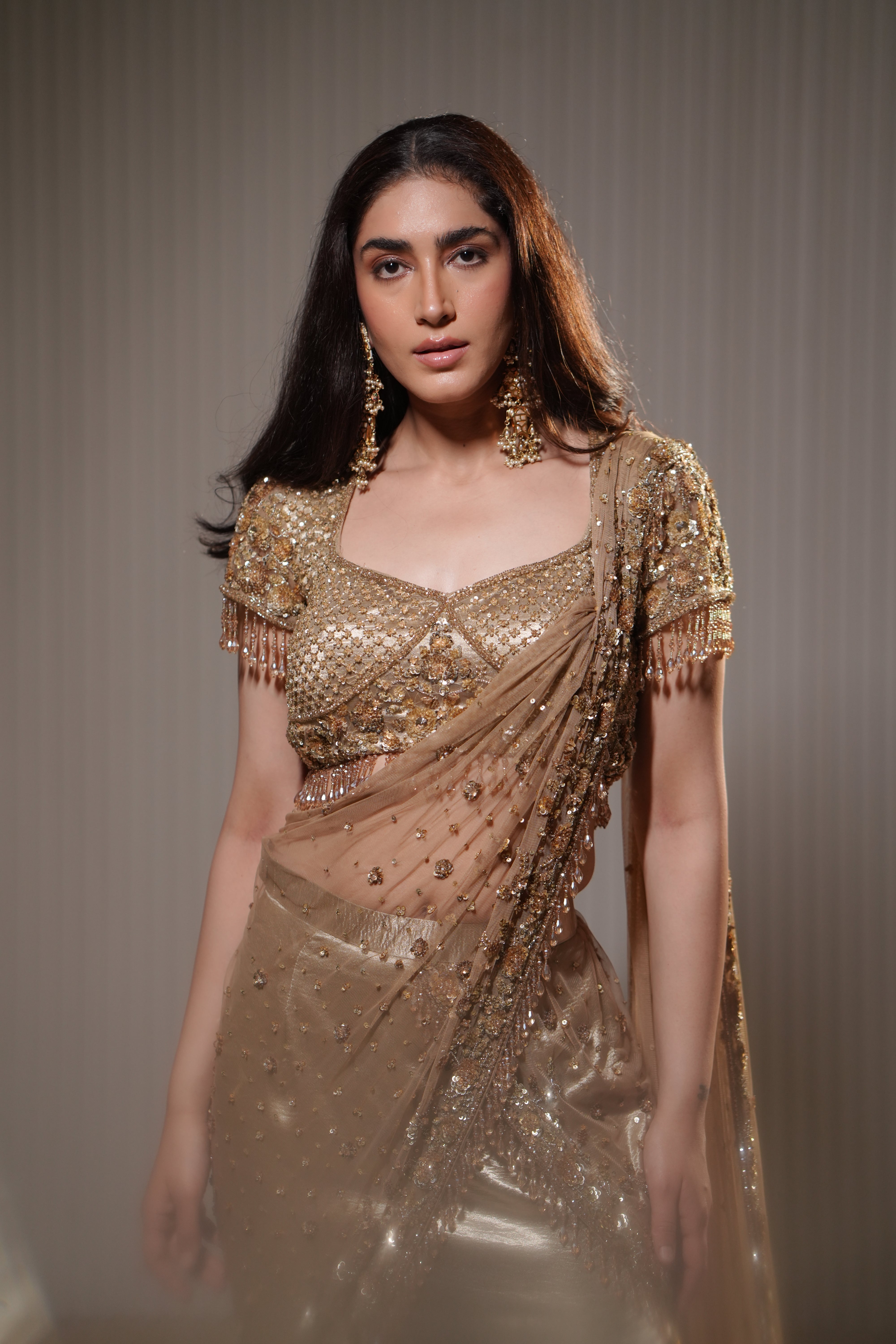 Aurelia Golden Saree