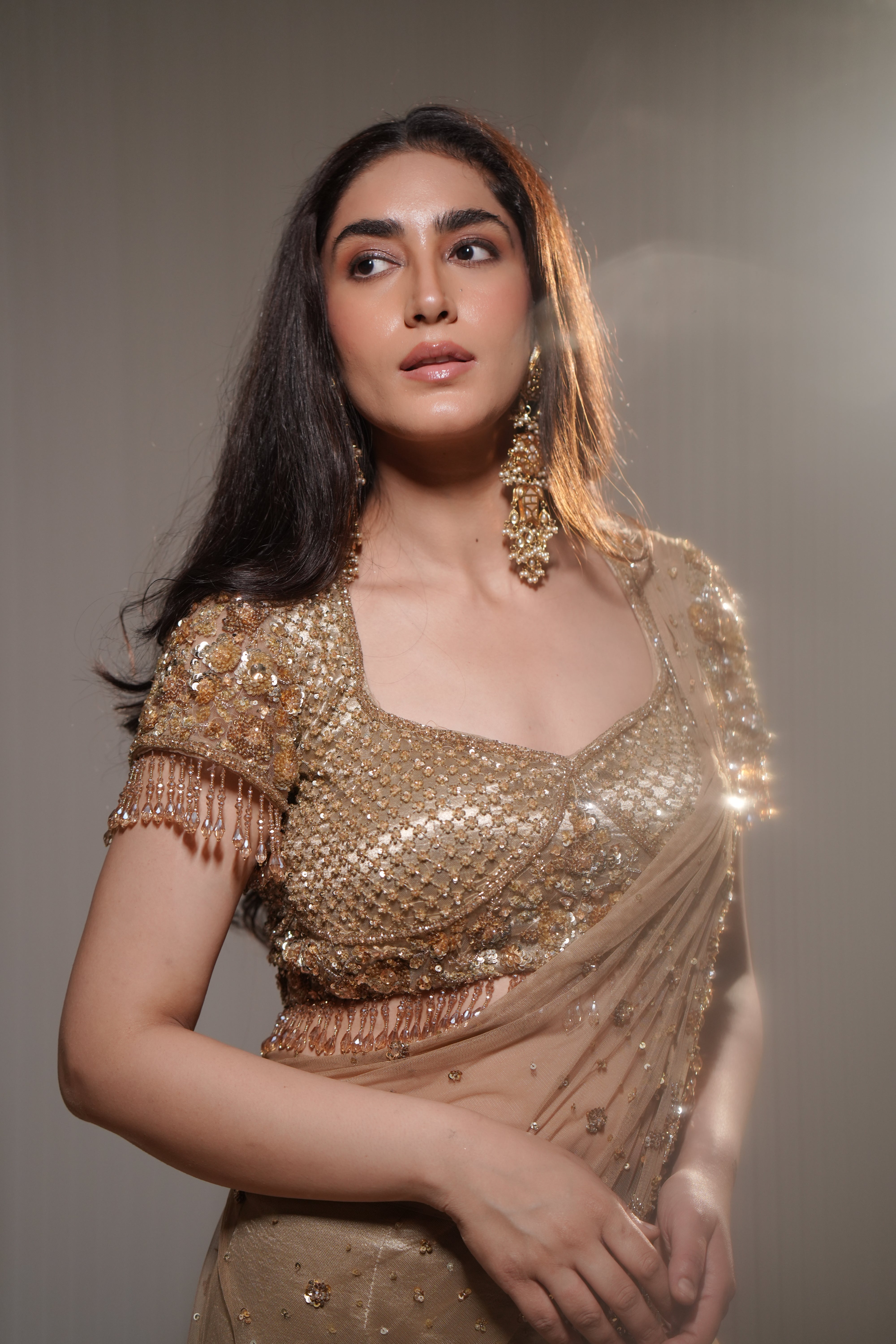 Aurelia Golden Saree