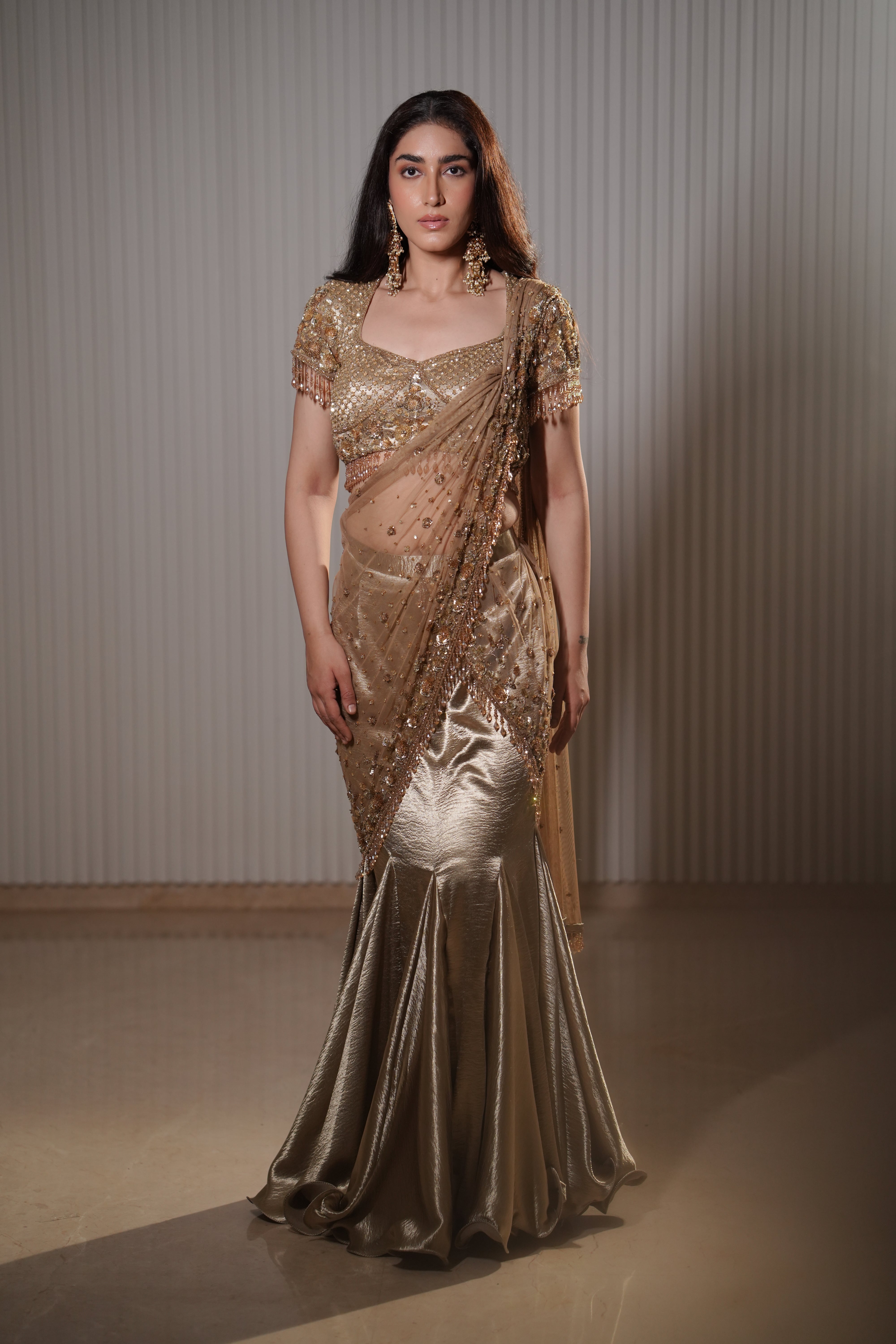 Aurelia Golden Saree