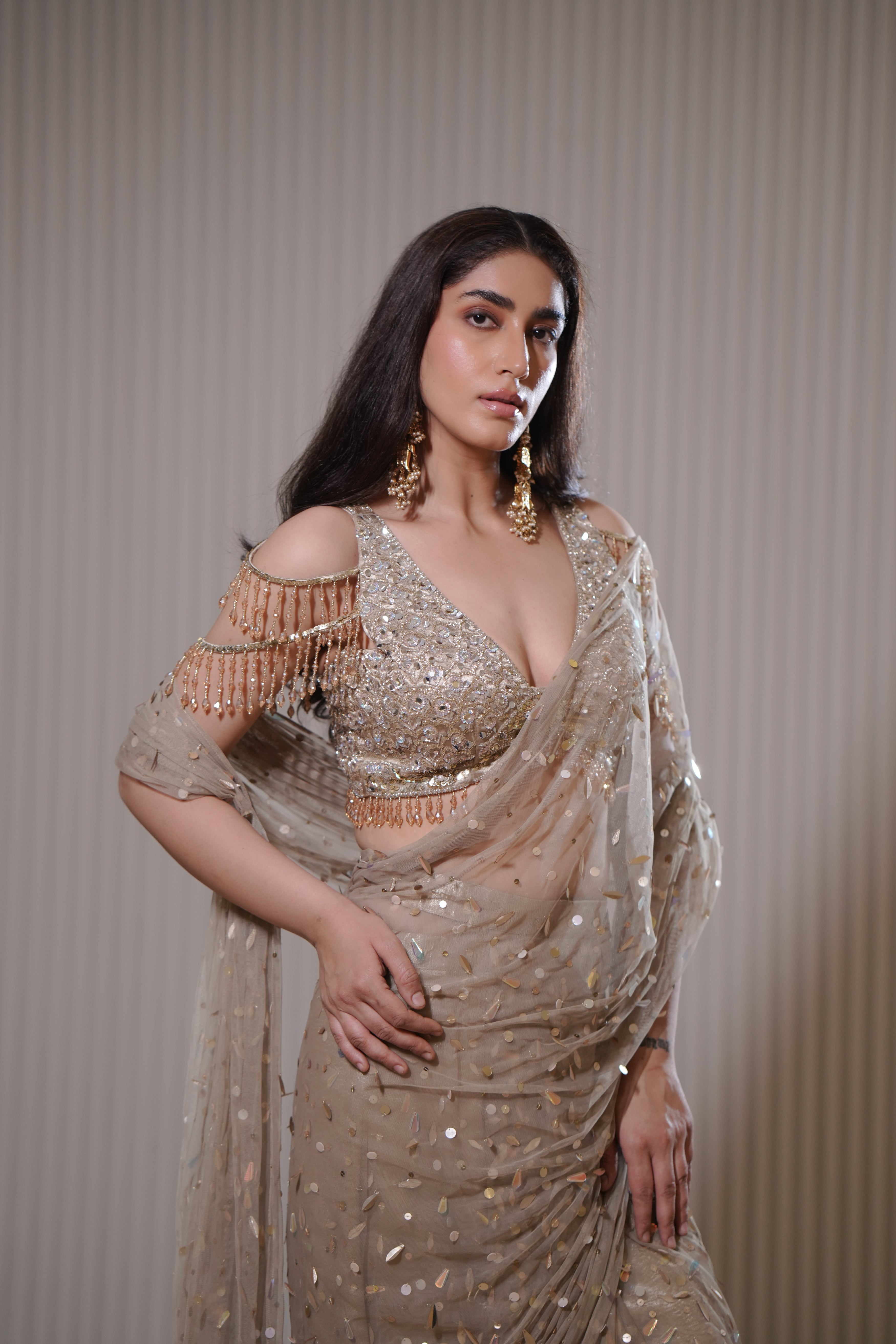 Champagne Sparkle Saree