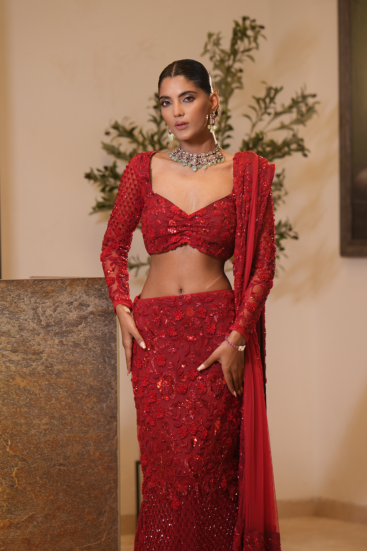 Scarlet Lehenga