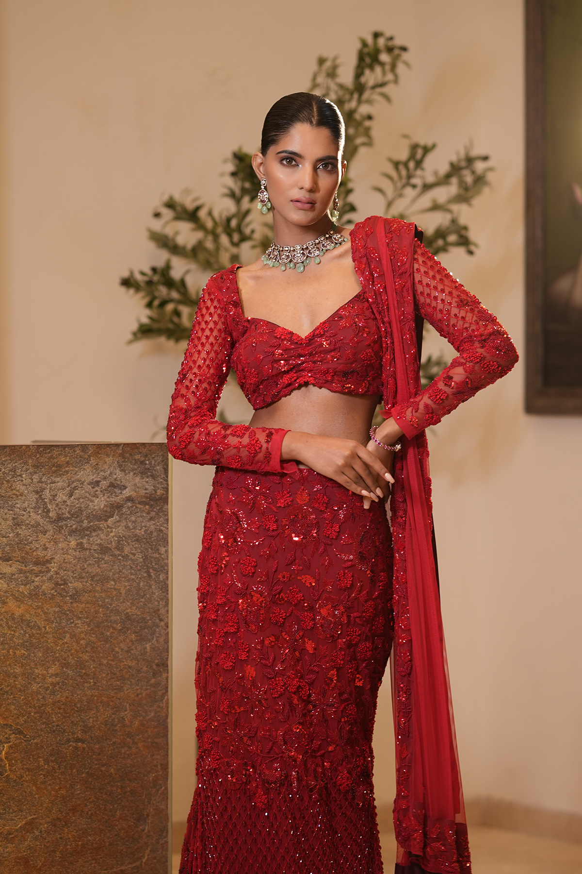 Scarlet Lehenga