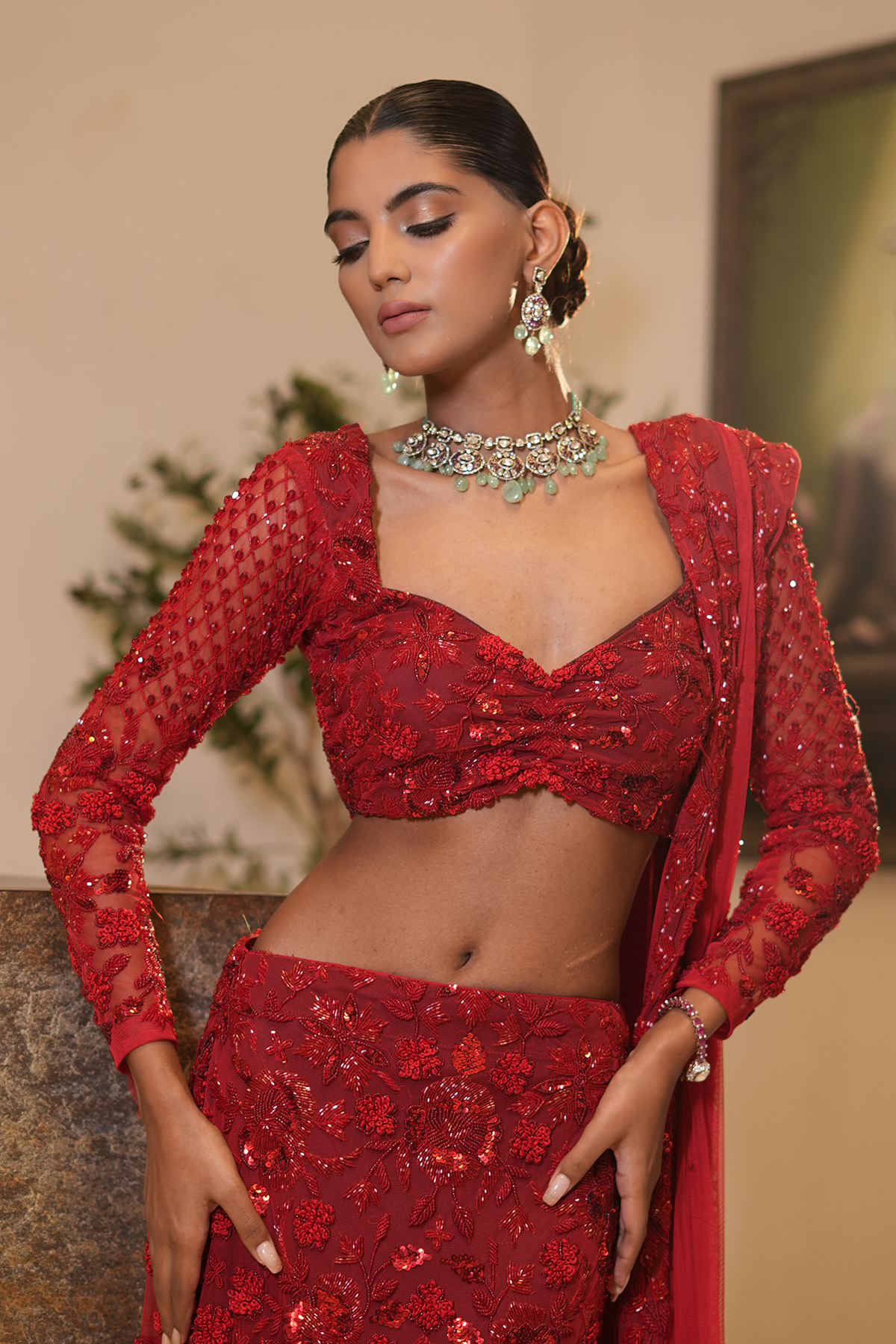 Scarlet Lehenga