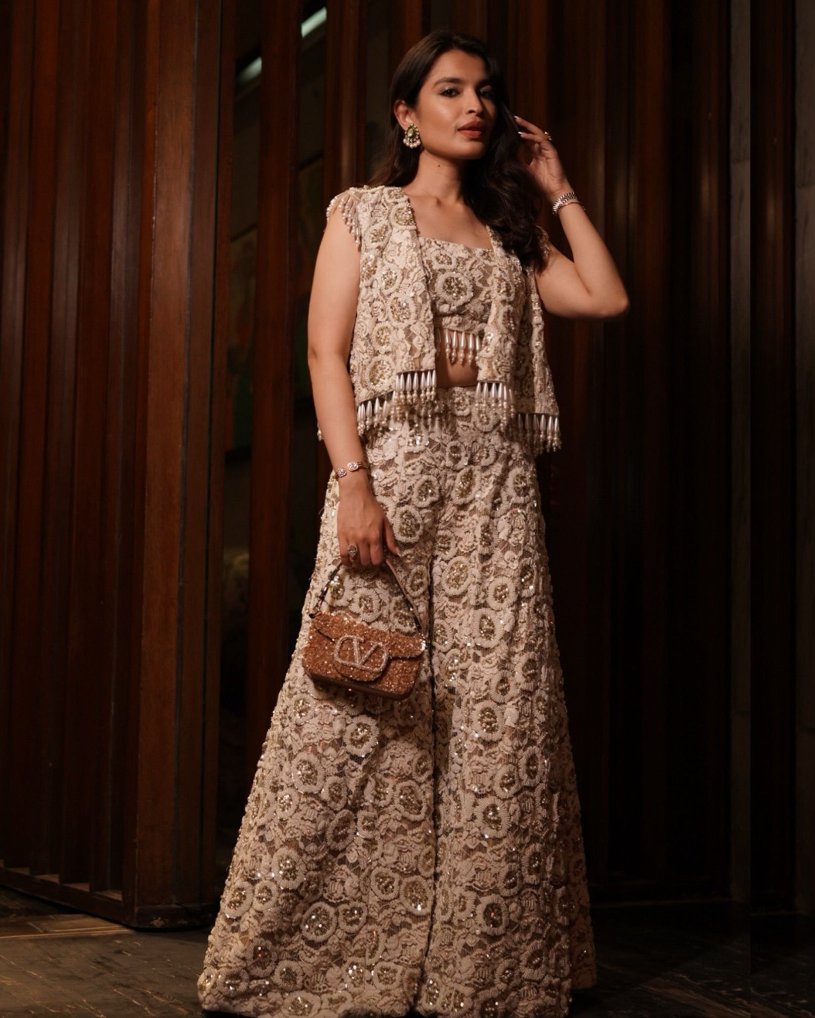 Saachi bhasin in lace sharara set