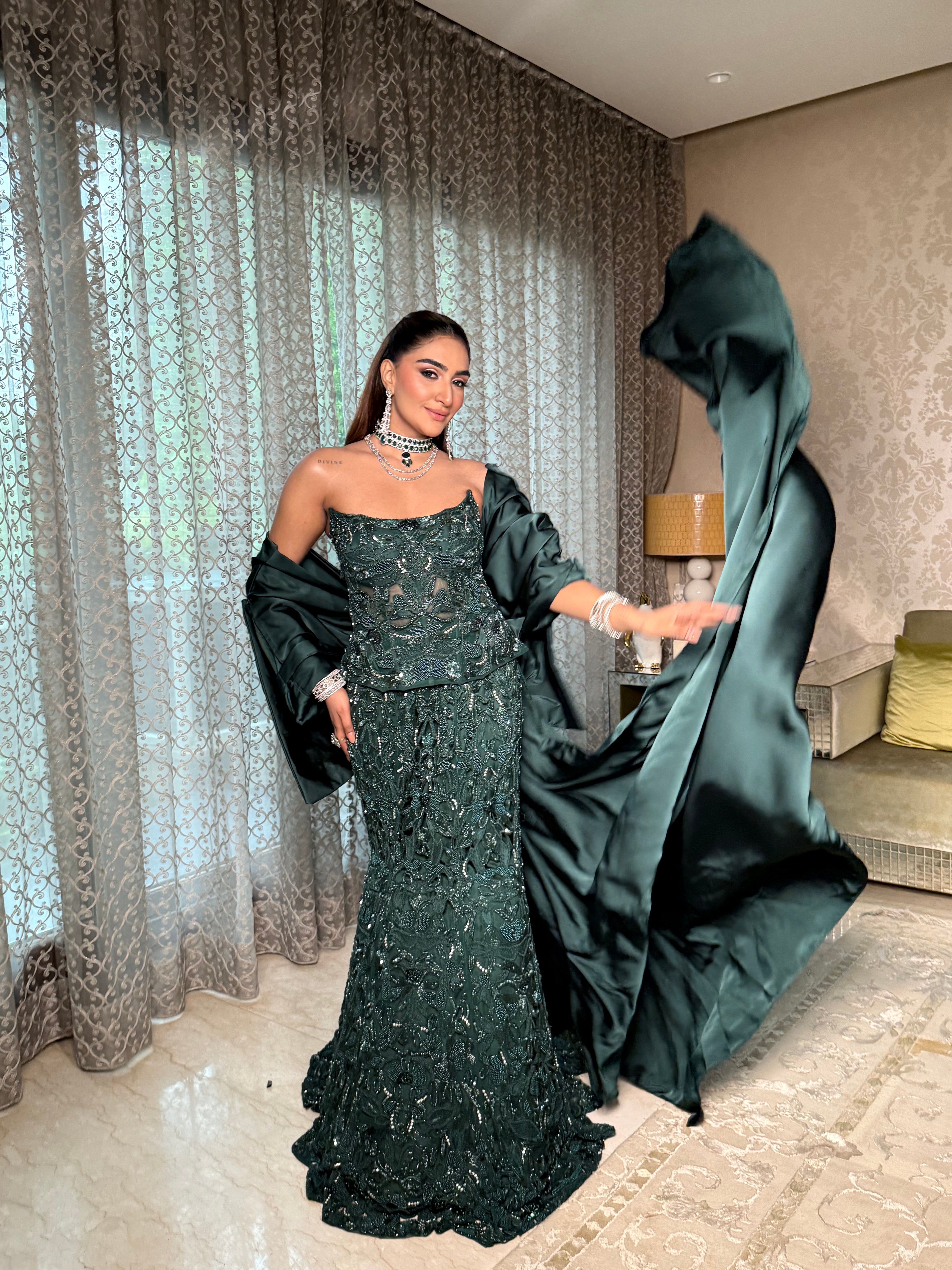 Greenleaf corset mermaid lehenga