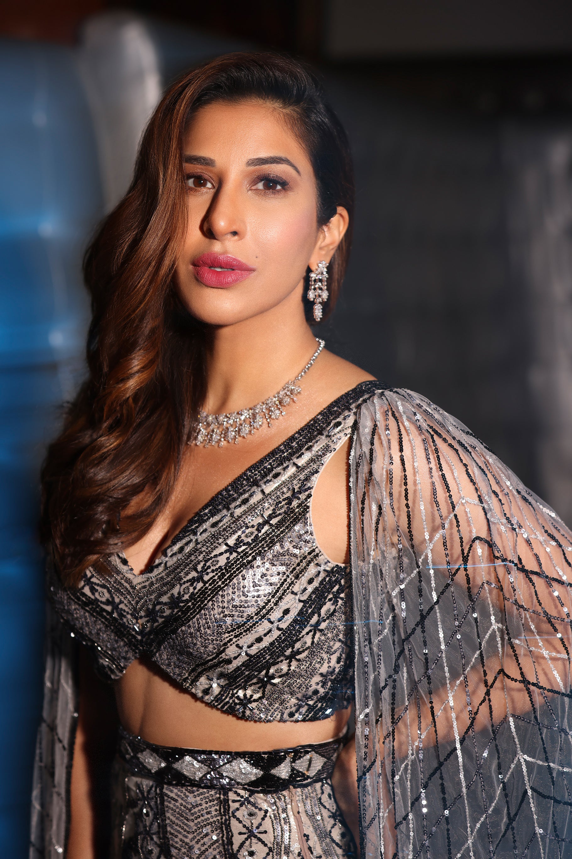 Sophie Chaudhary in midnight mermaid lehenga