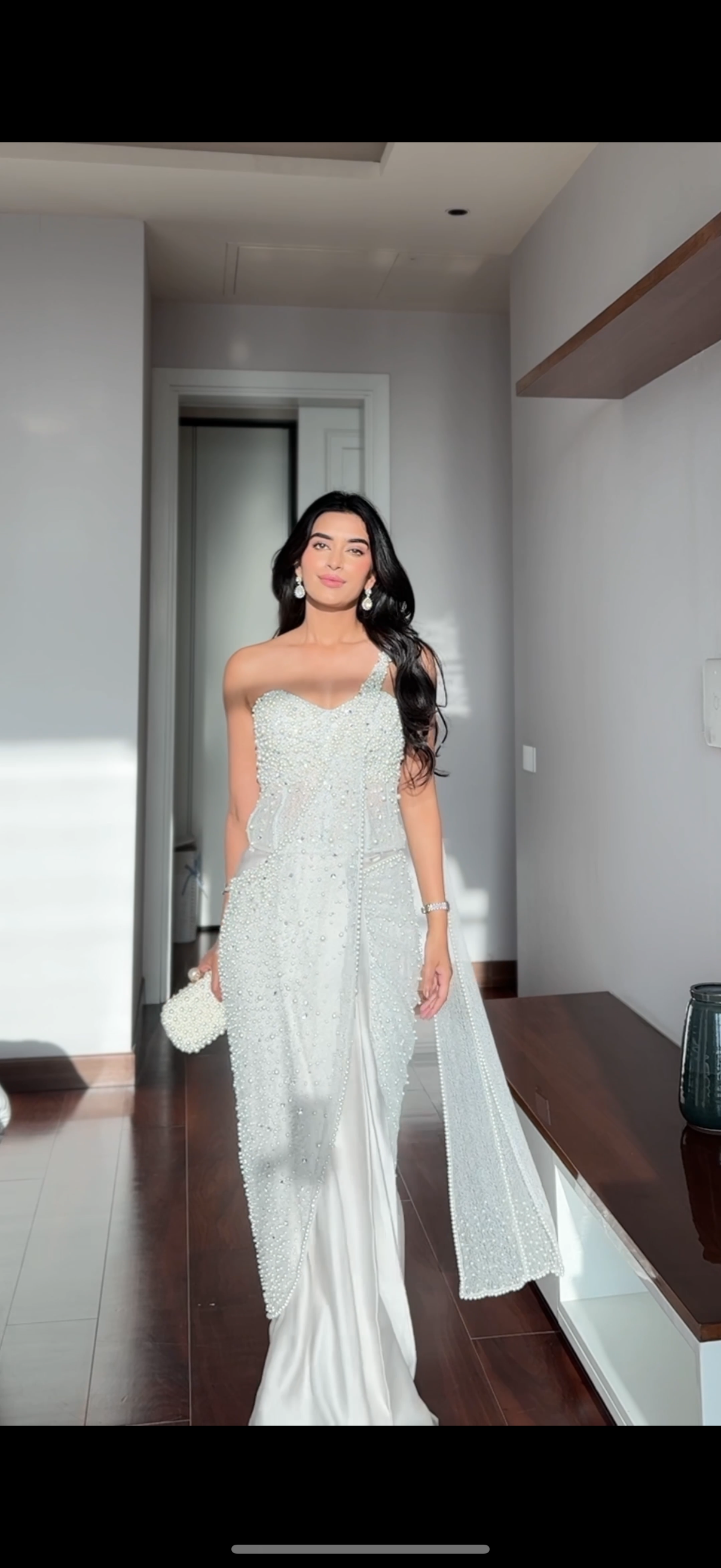 Pearl corset & pearl sari