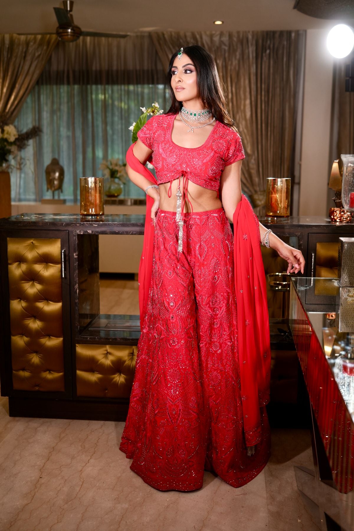 Hot Pink Sharara Set