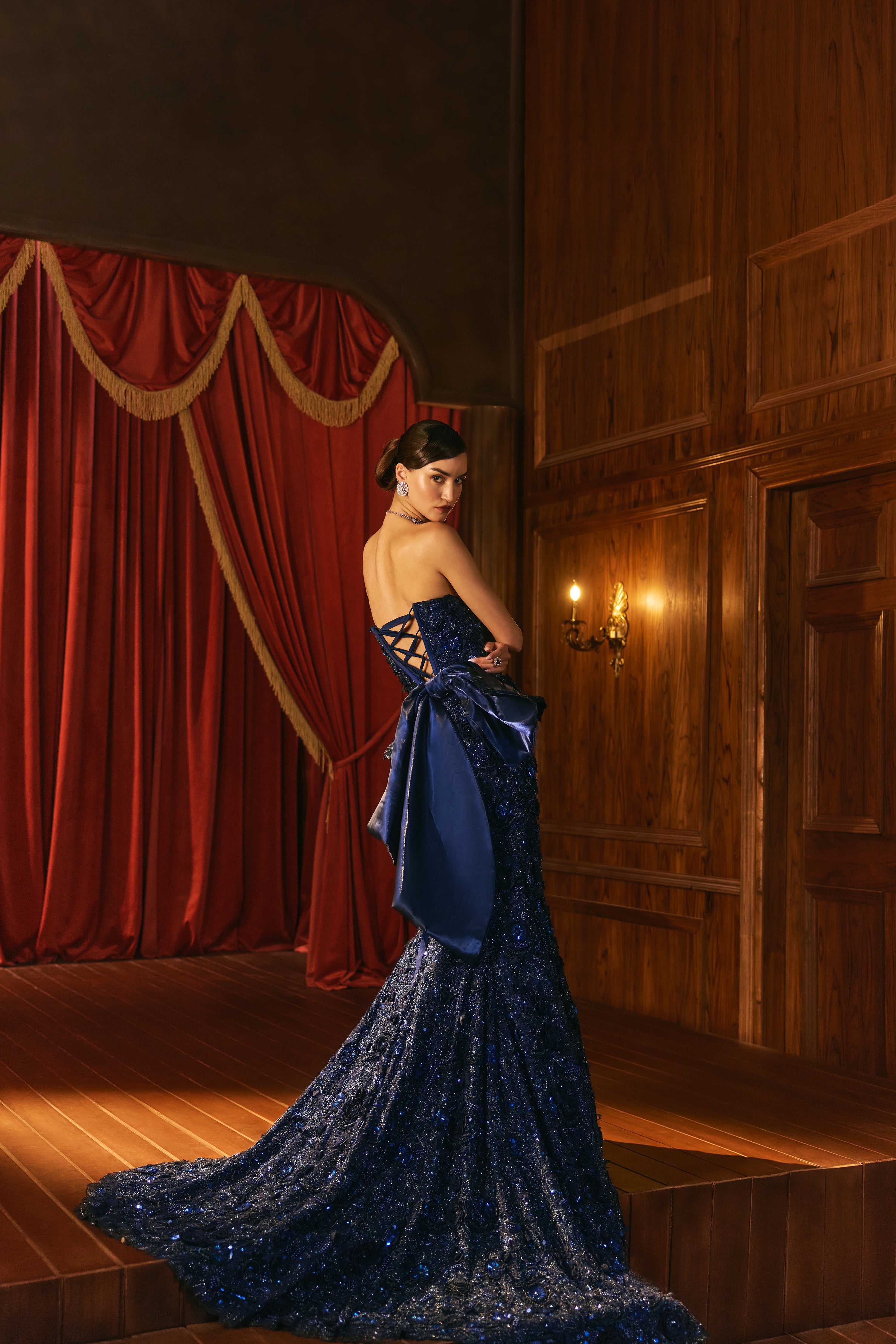 Bluebell- 3d flower corset and mermaid lehenga
