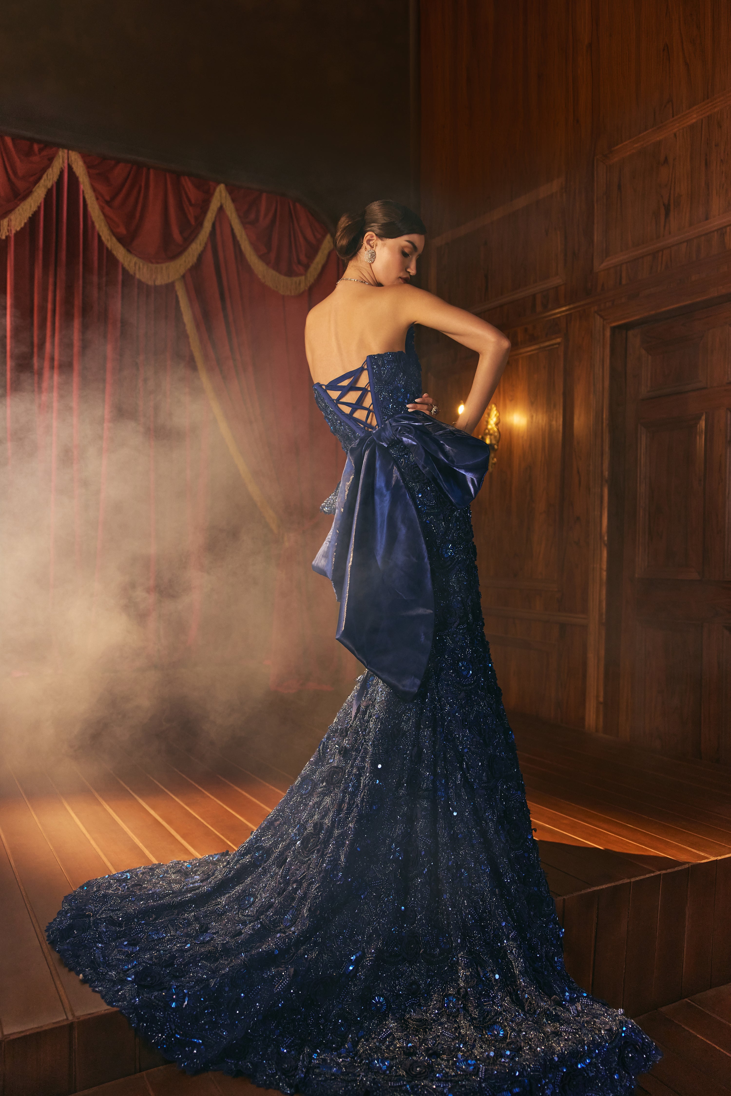 Bluebell- 3d flower corset and mermaid lehenga