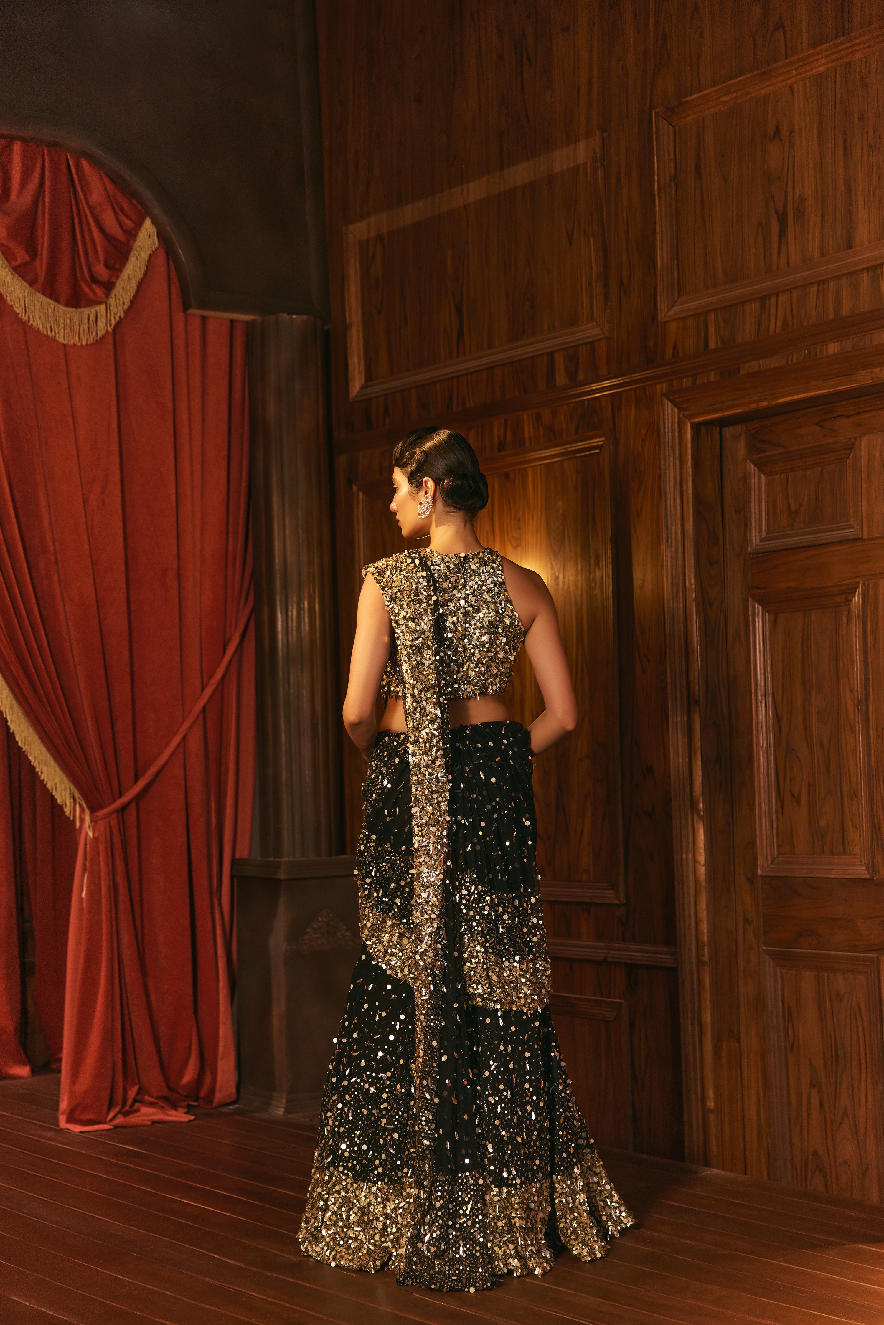 Golden eclipse - lehenga saree