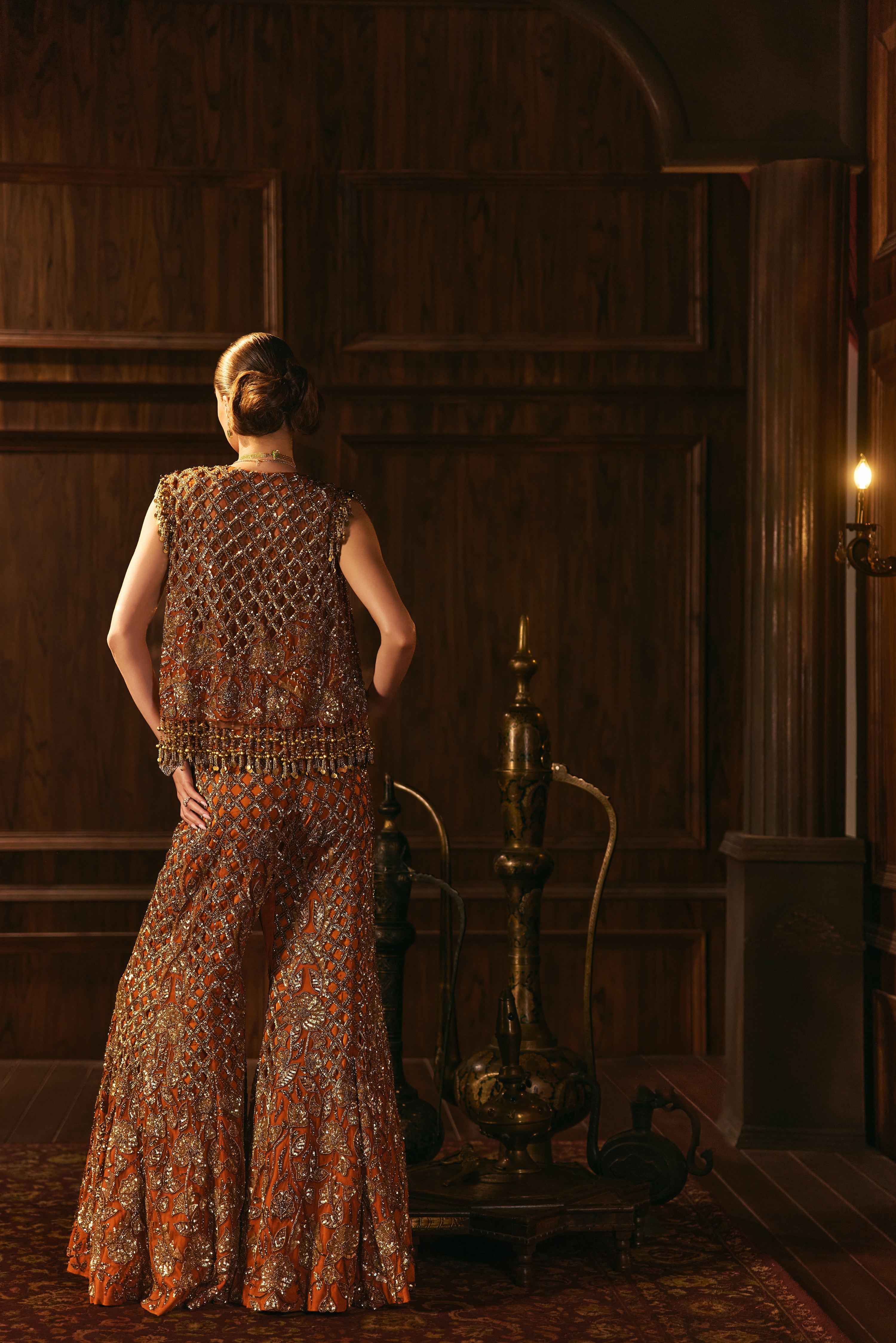 Saffron flame- Gilet and sharara set