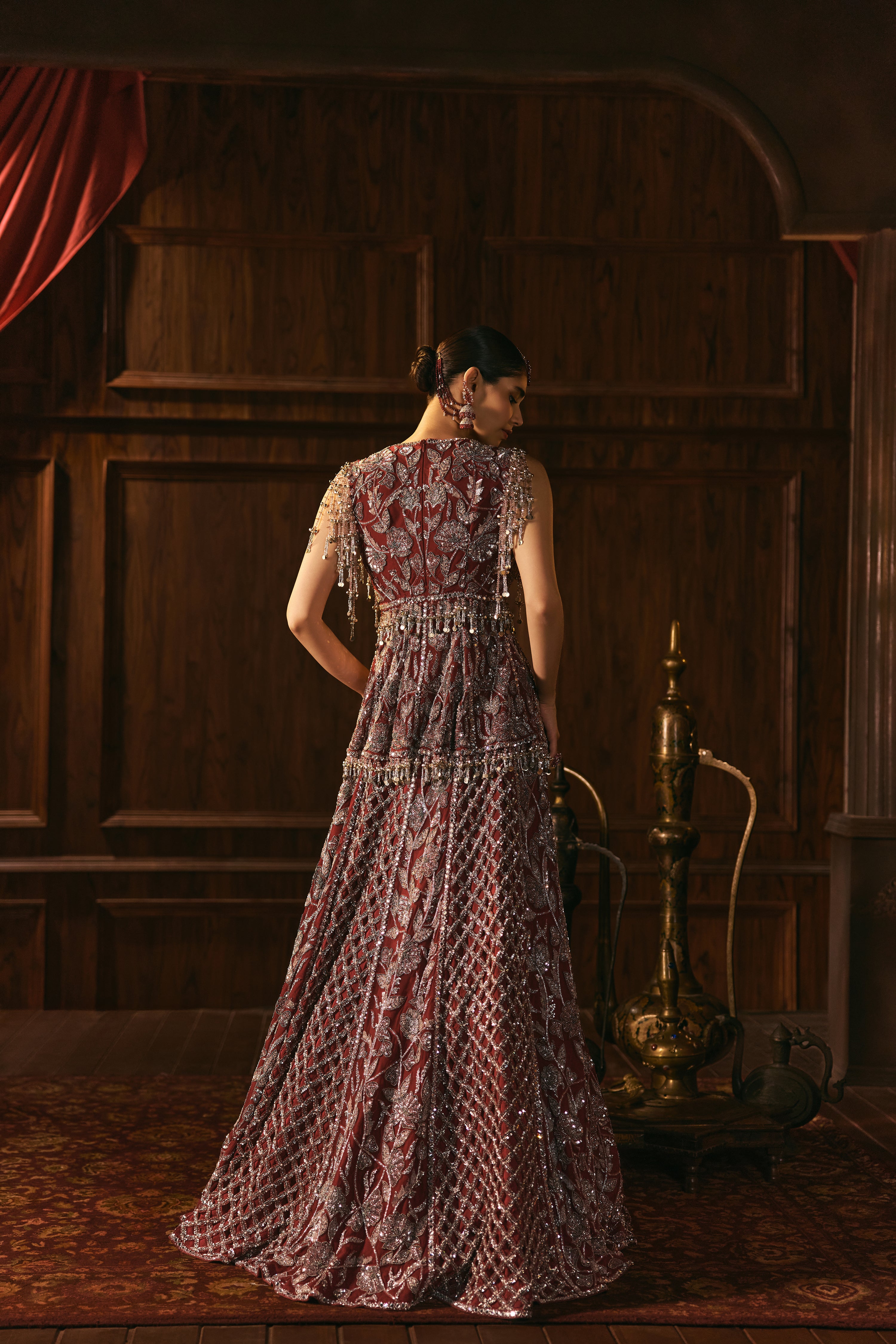 Begum bloom- Rani pink and silver lehenga