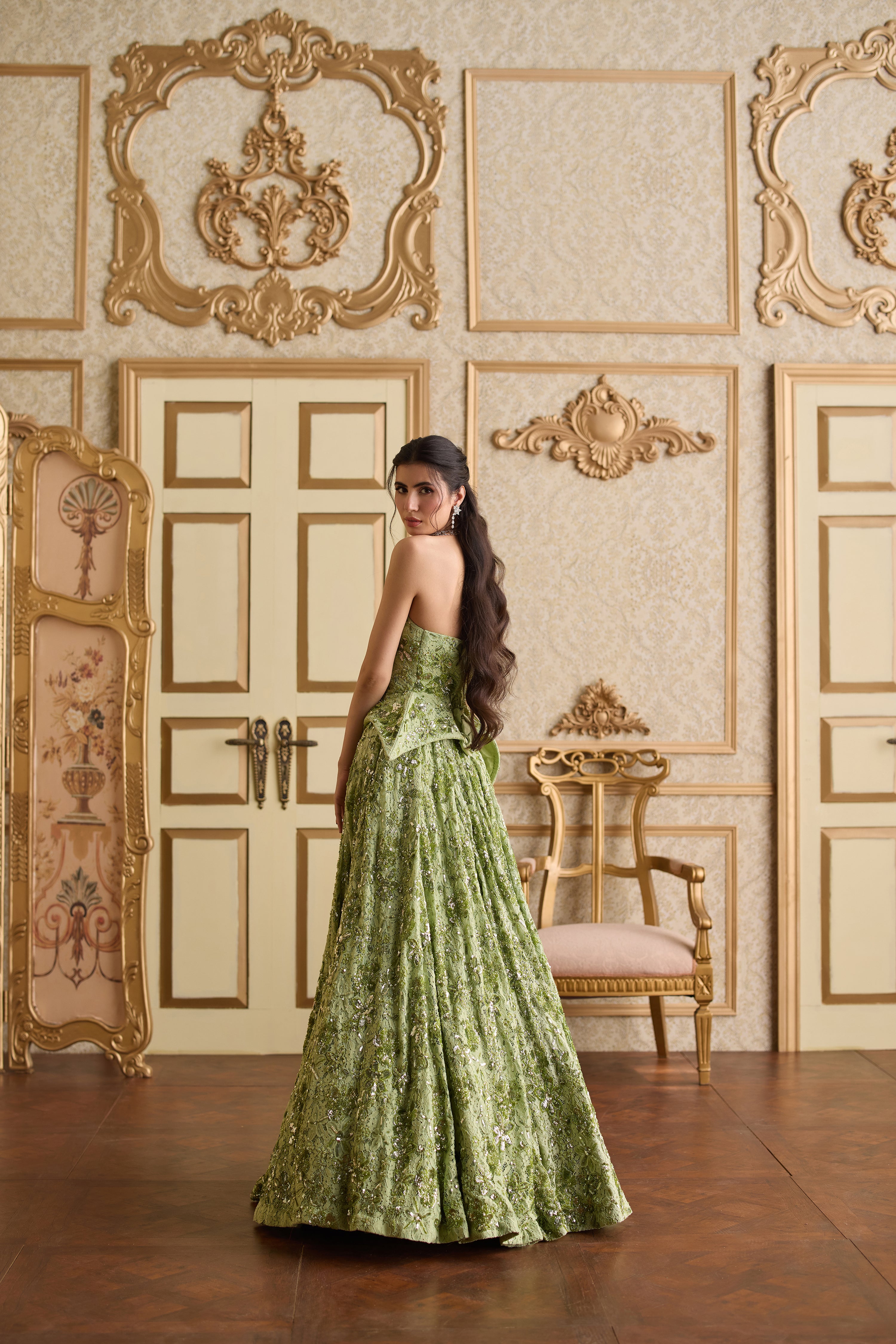 PISTACHIO DREAM CORSET LEHENGA