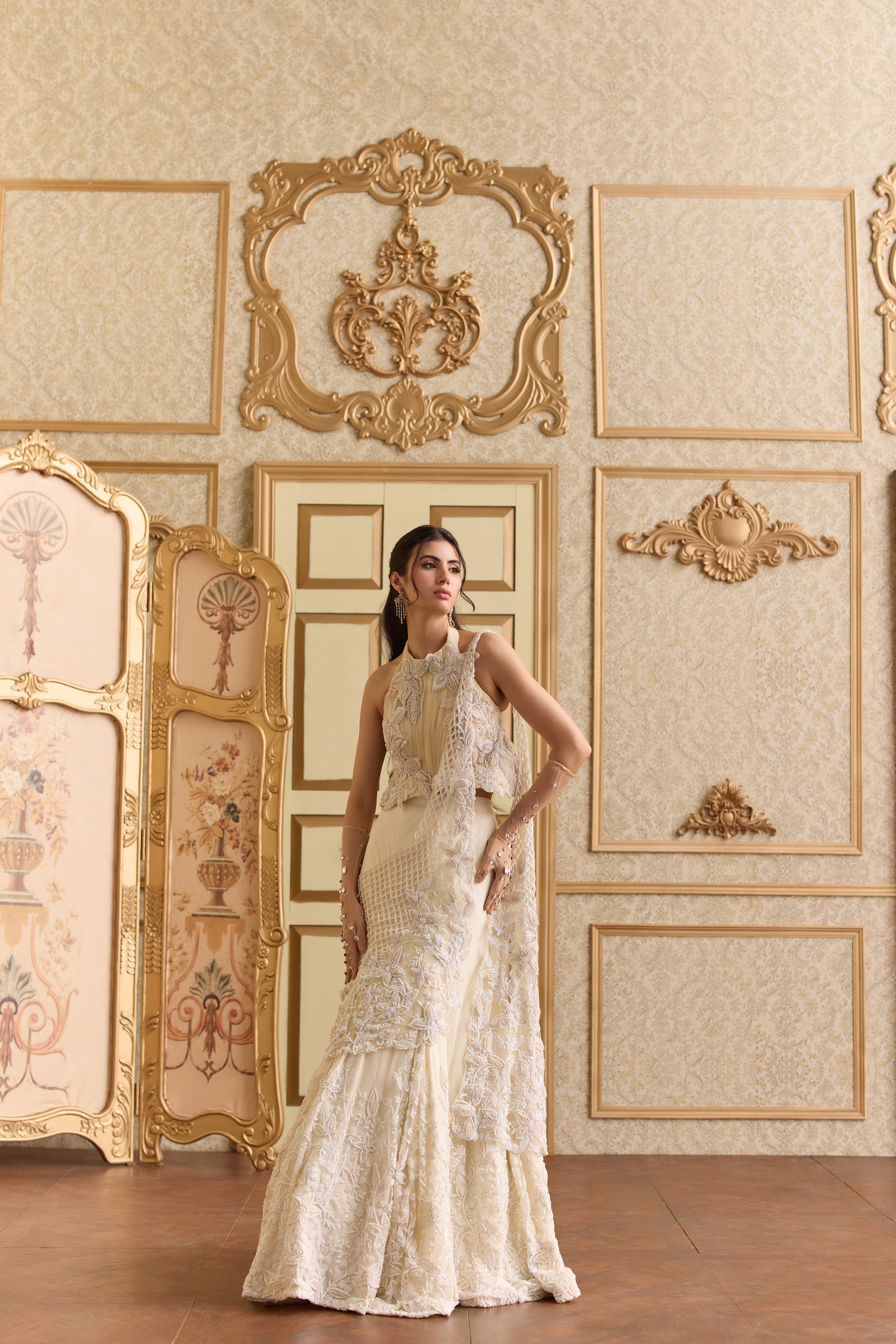 IVORY WHISPER LEHENGA SAREE