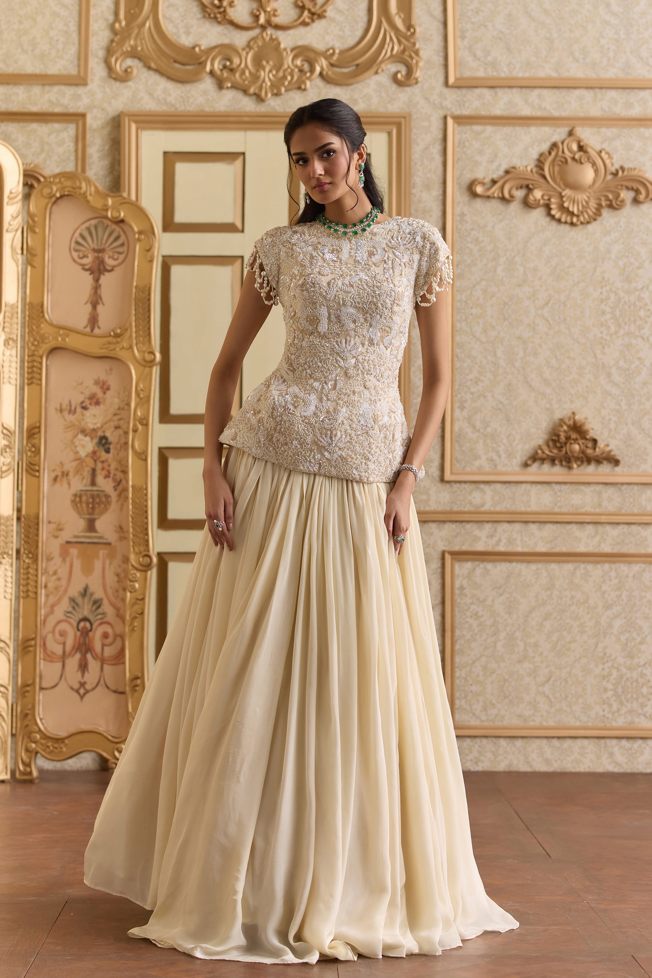 Celestial cream lehenga