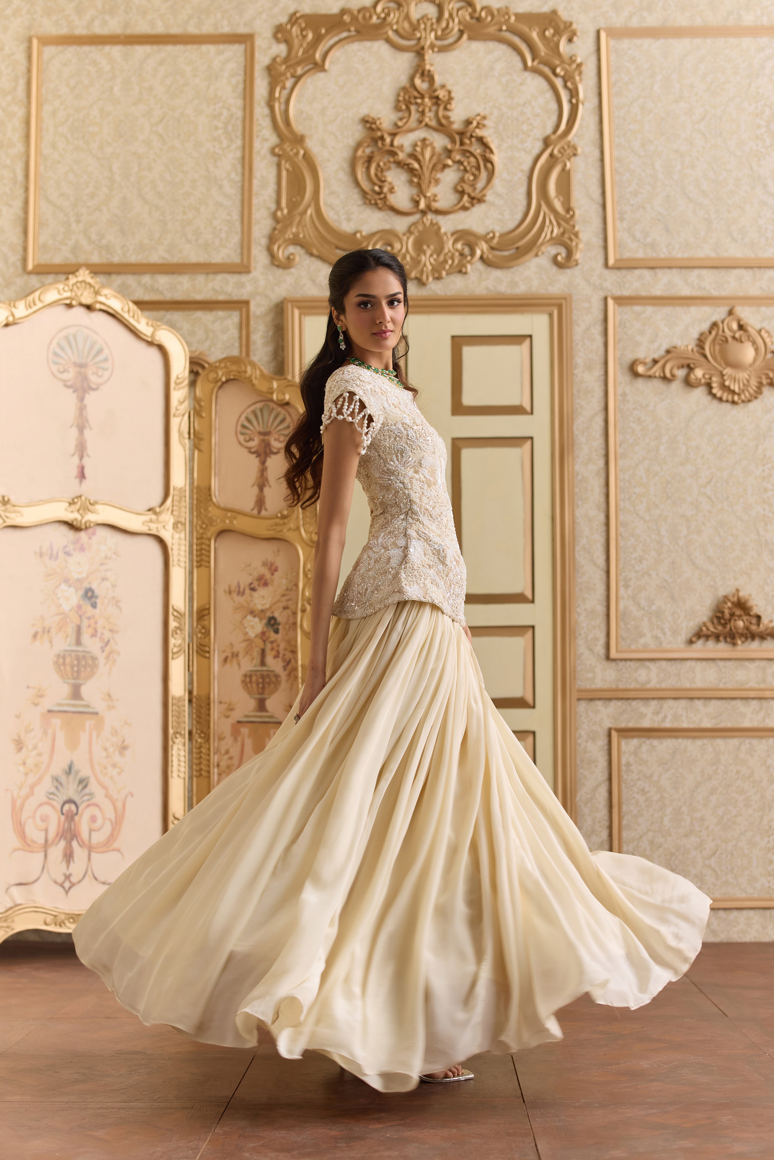 Celestial cream lehenga