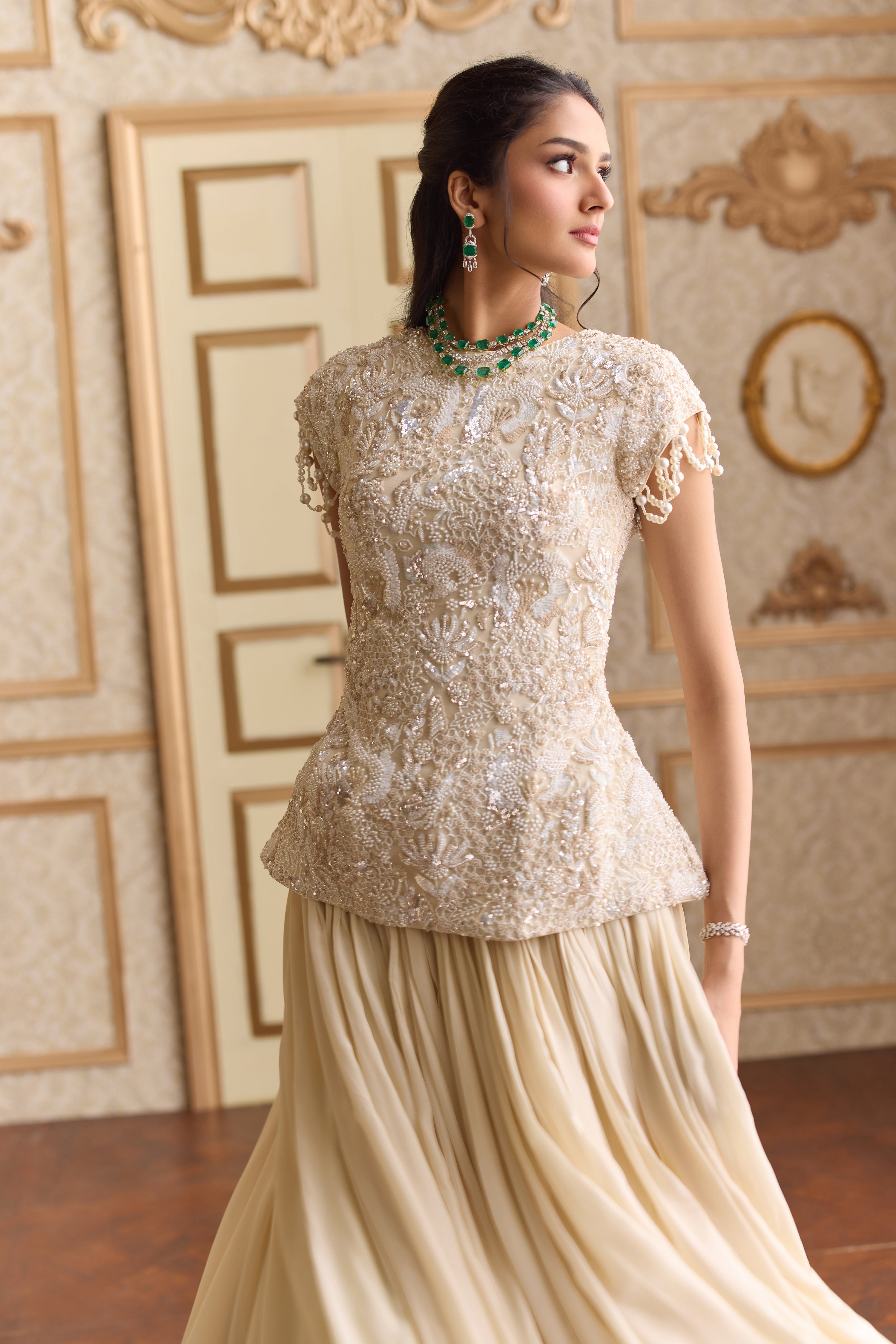 Celestial cream lehenga