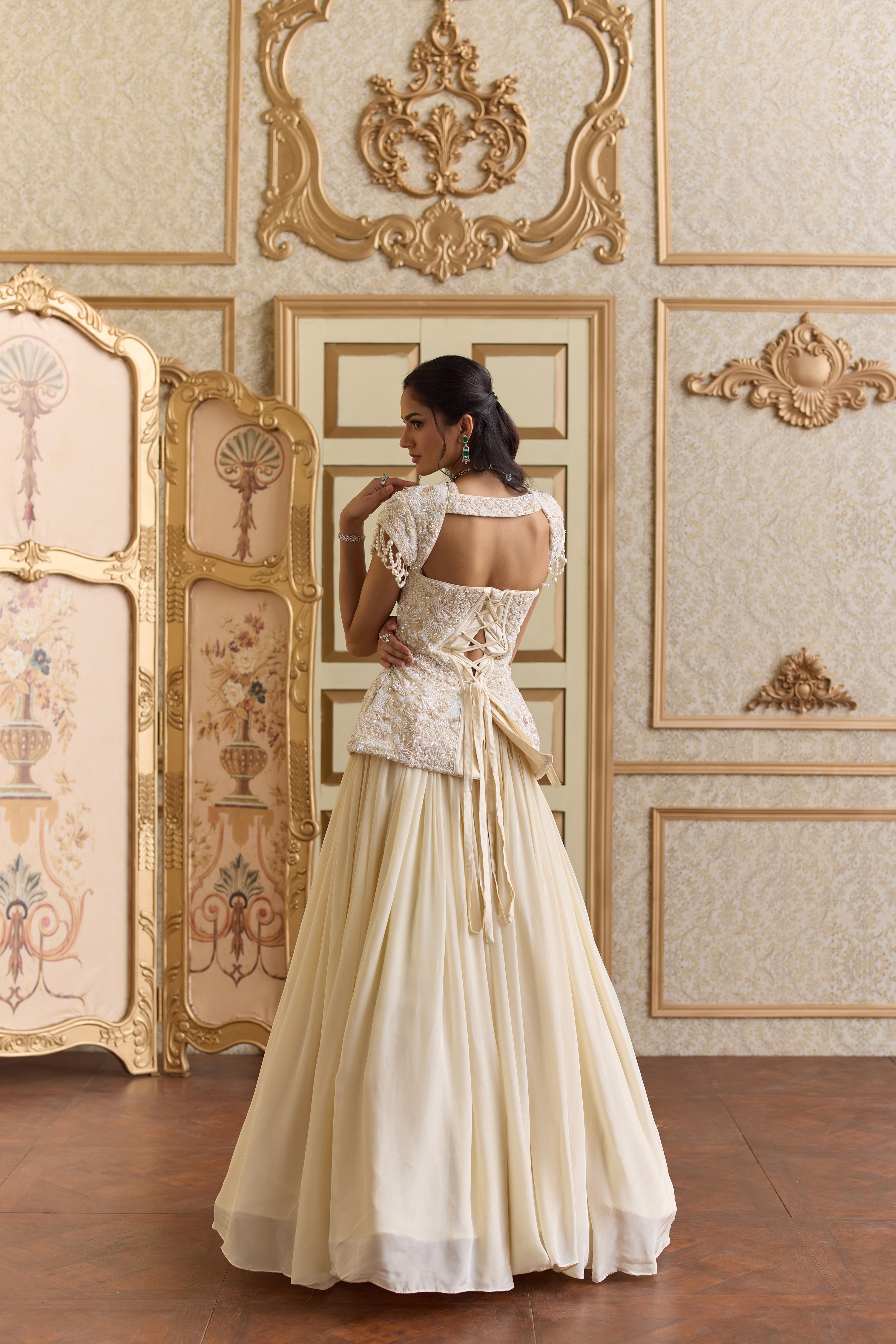 Celestial cream lehenga
