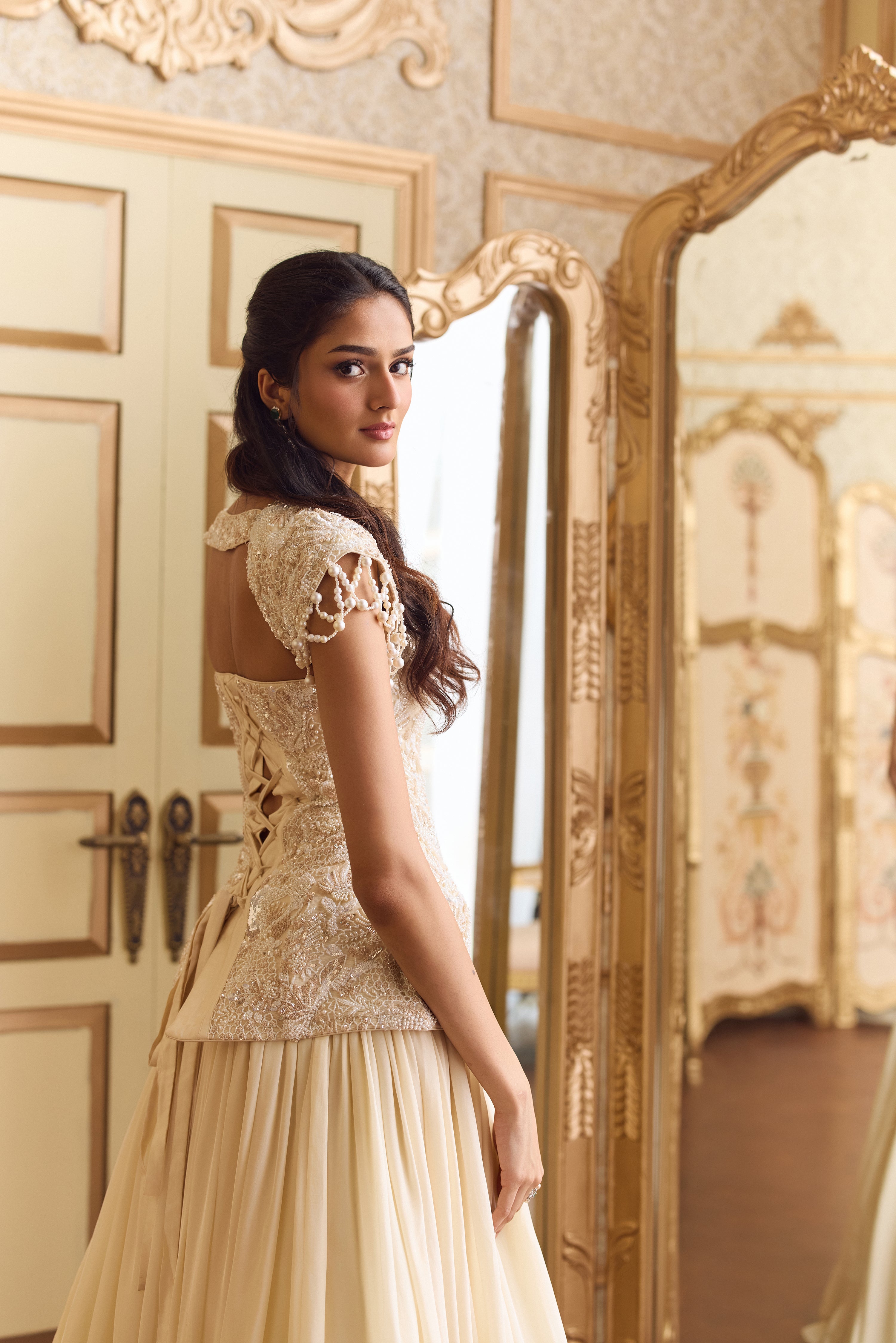 Celestial cream lehenga