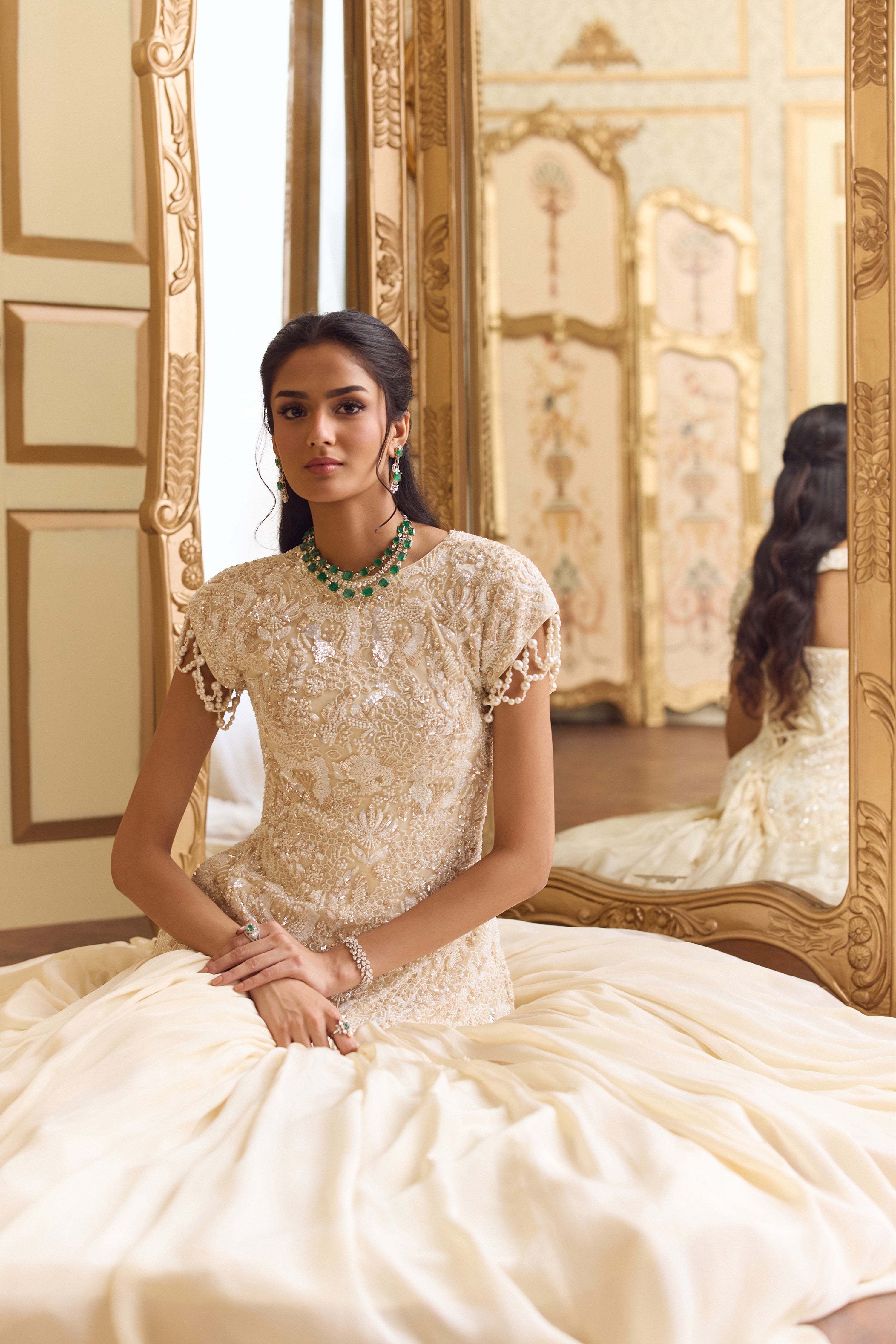 Celestial cream lehenga