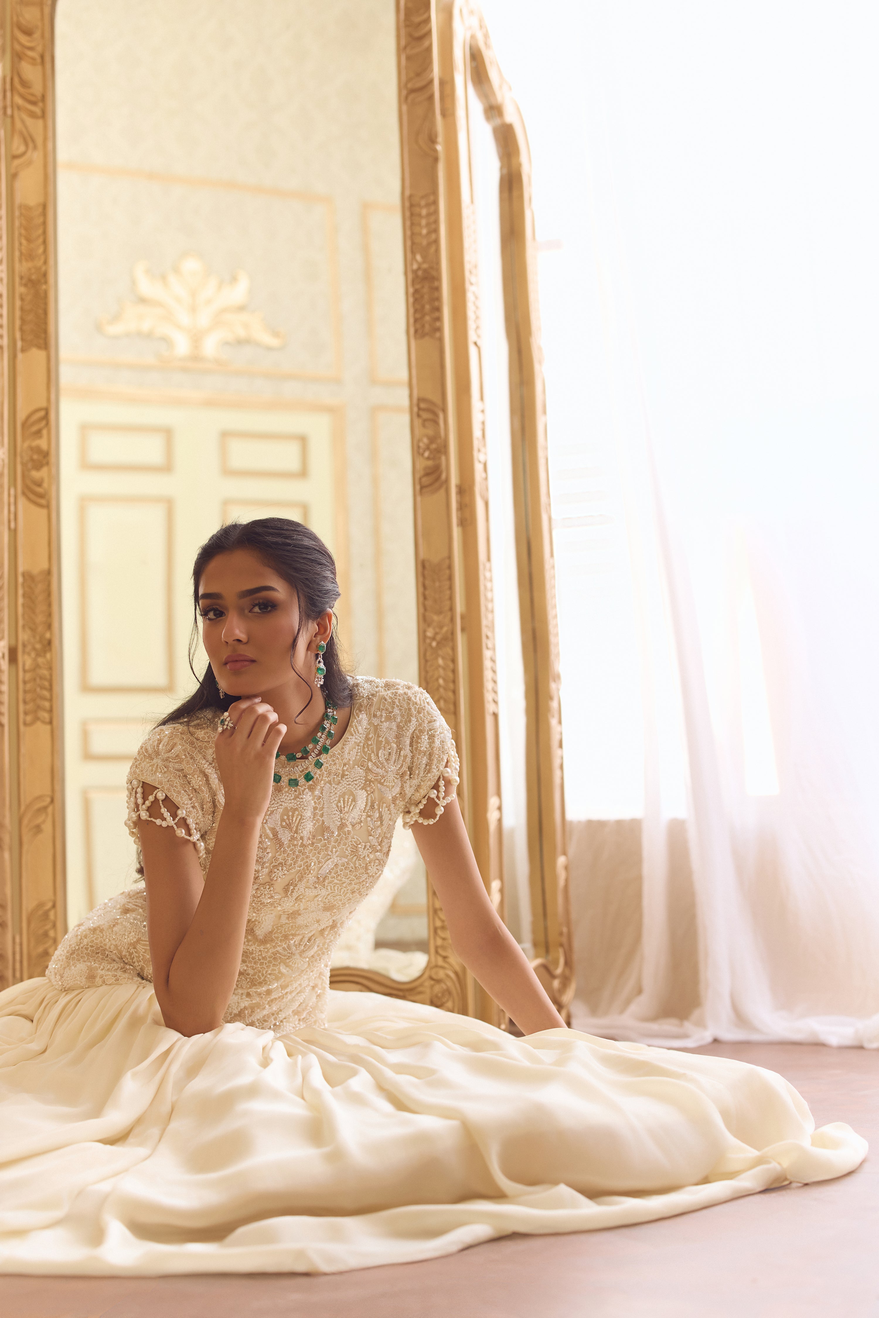 Celestial cream lehenga