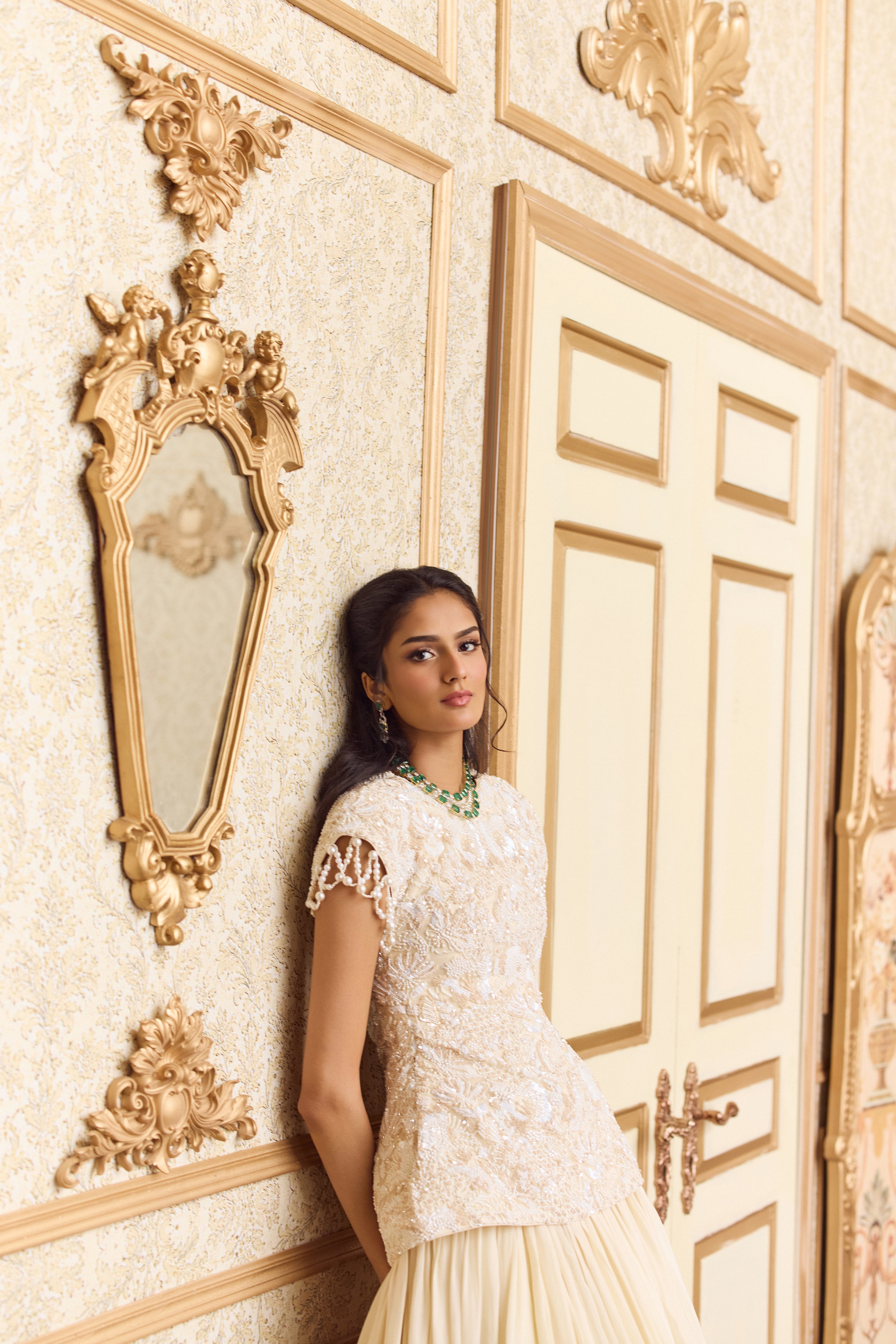 Celestial cream lehenga