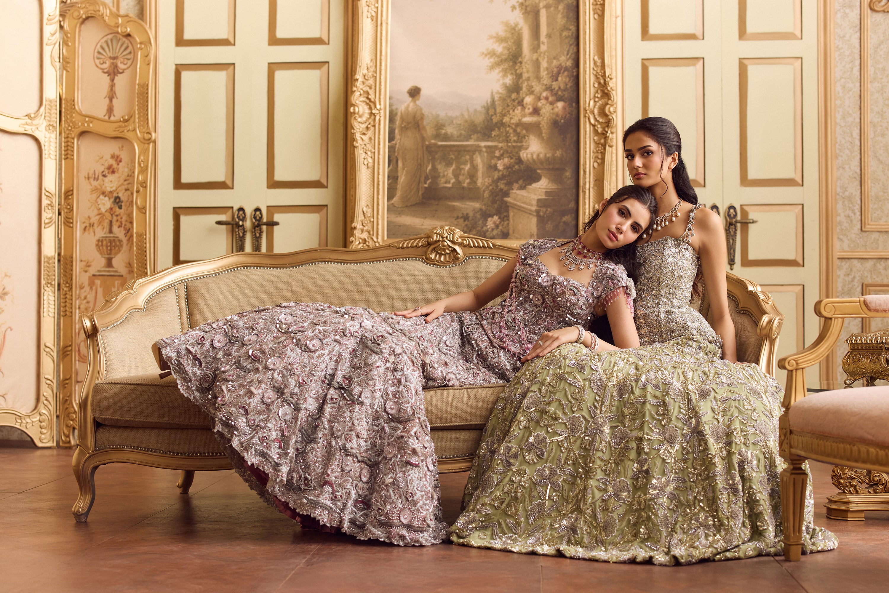 Sage symphony lehenga and corset set