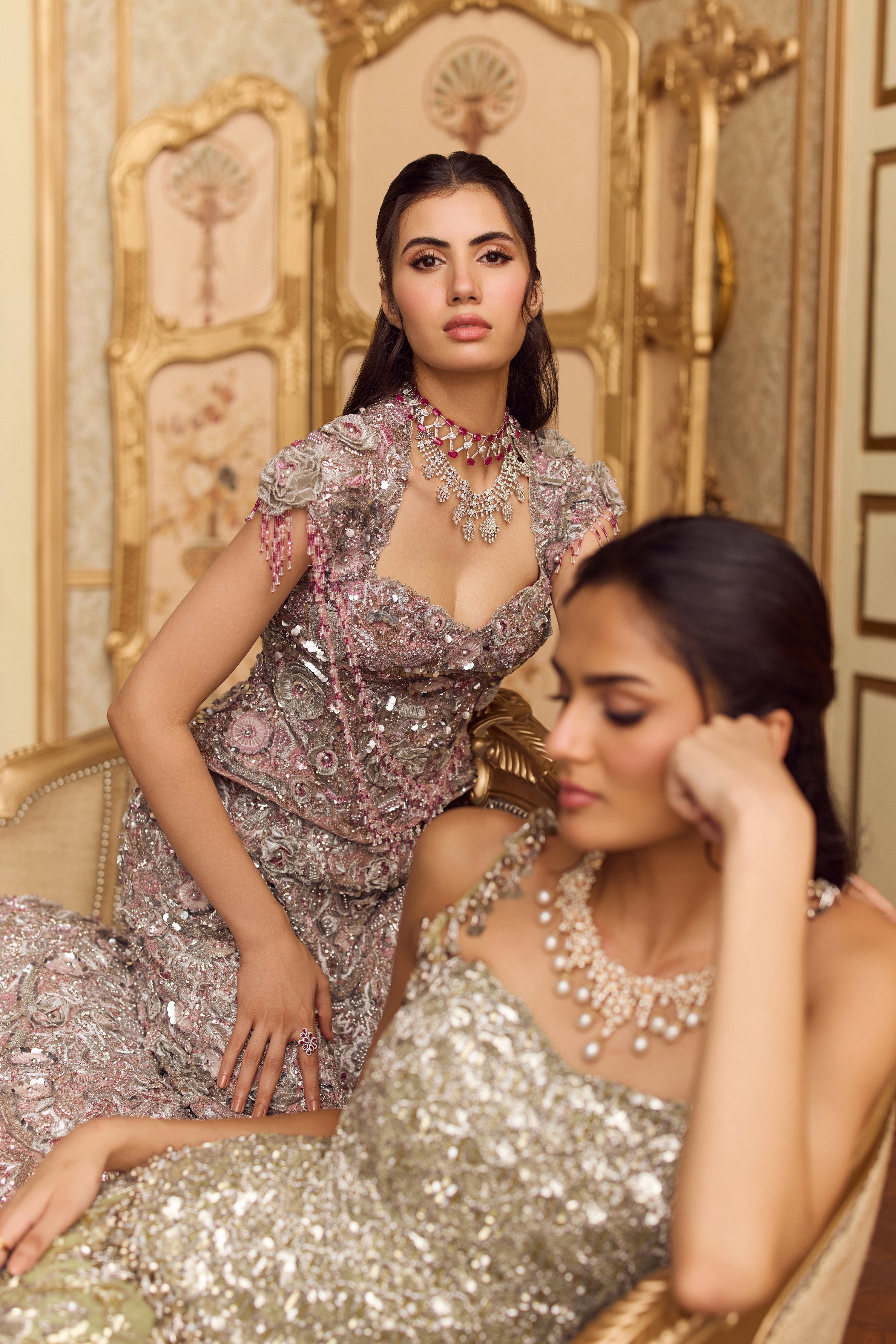 Sage symphony lehenga and corset set