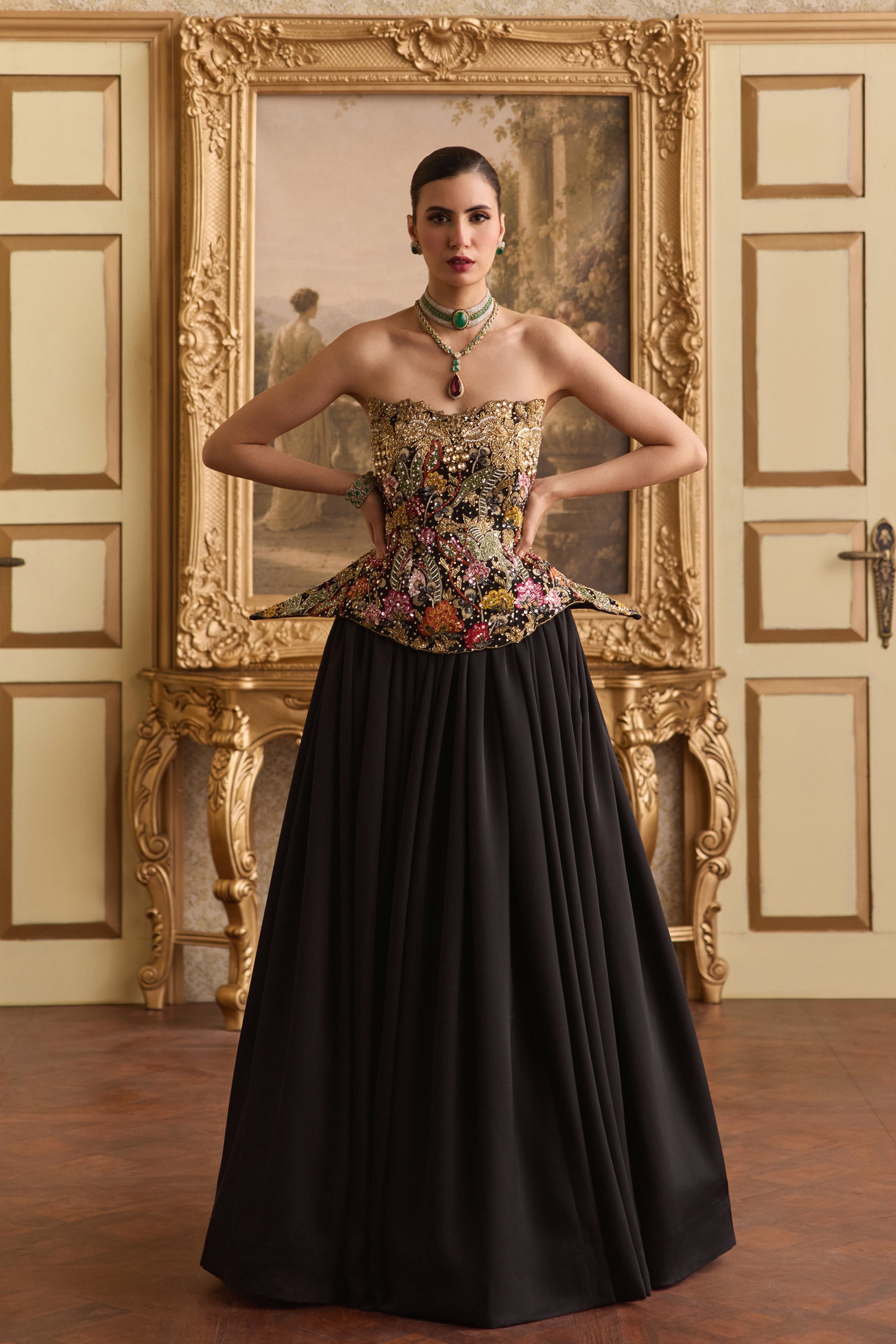SECRET GARDEN CORSET AND LEHENGA