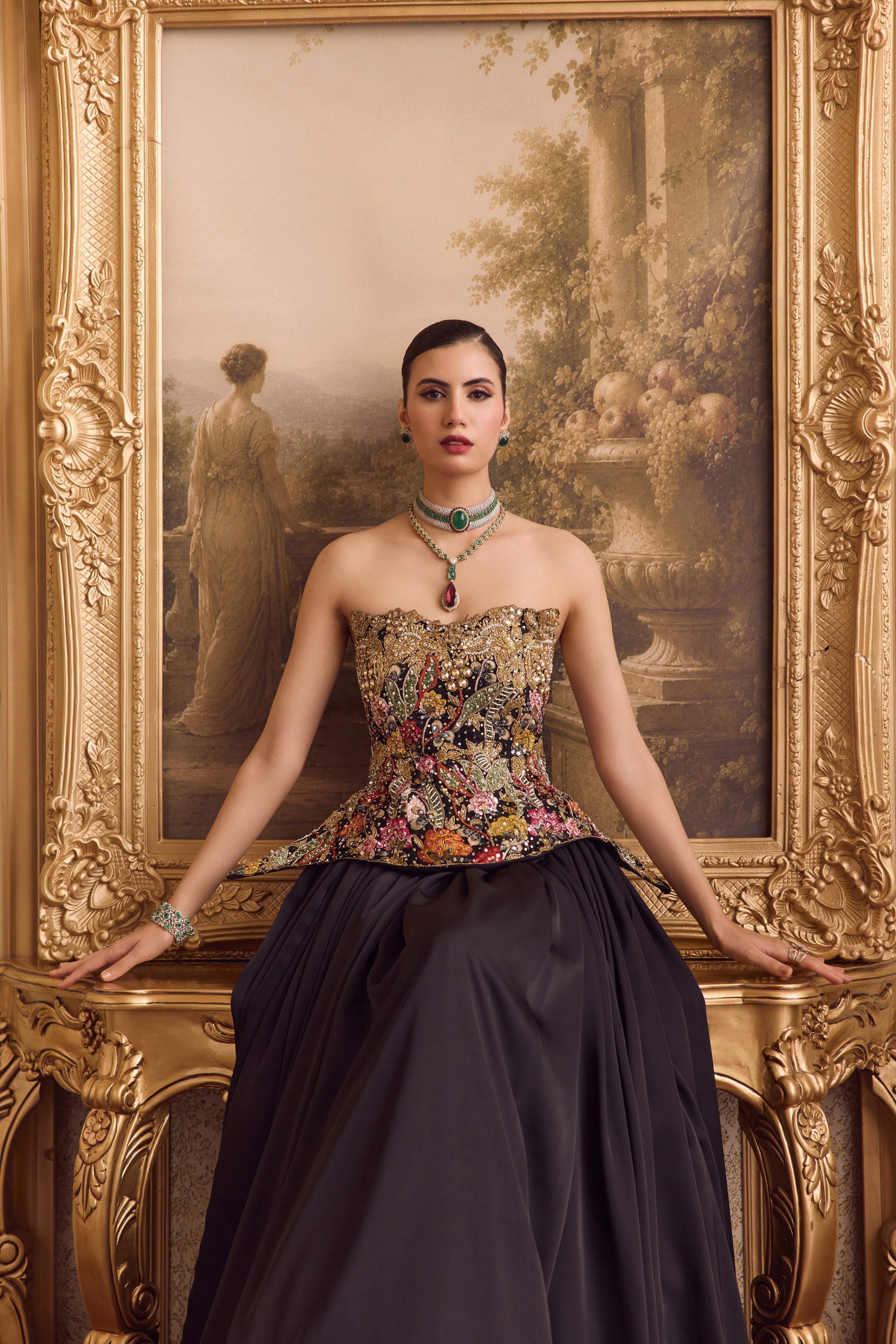 SECRET GARDEN CORSET AND LEHENGA