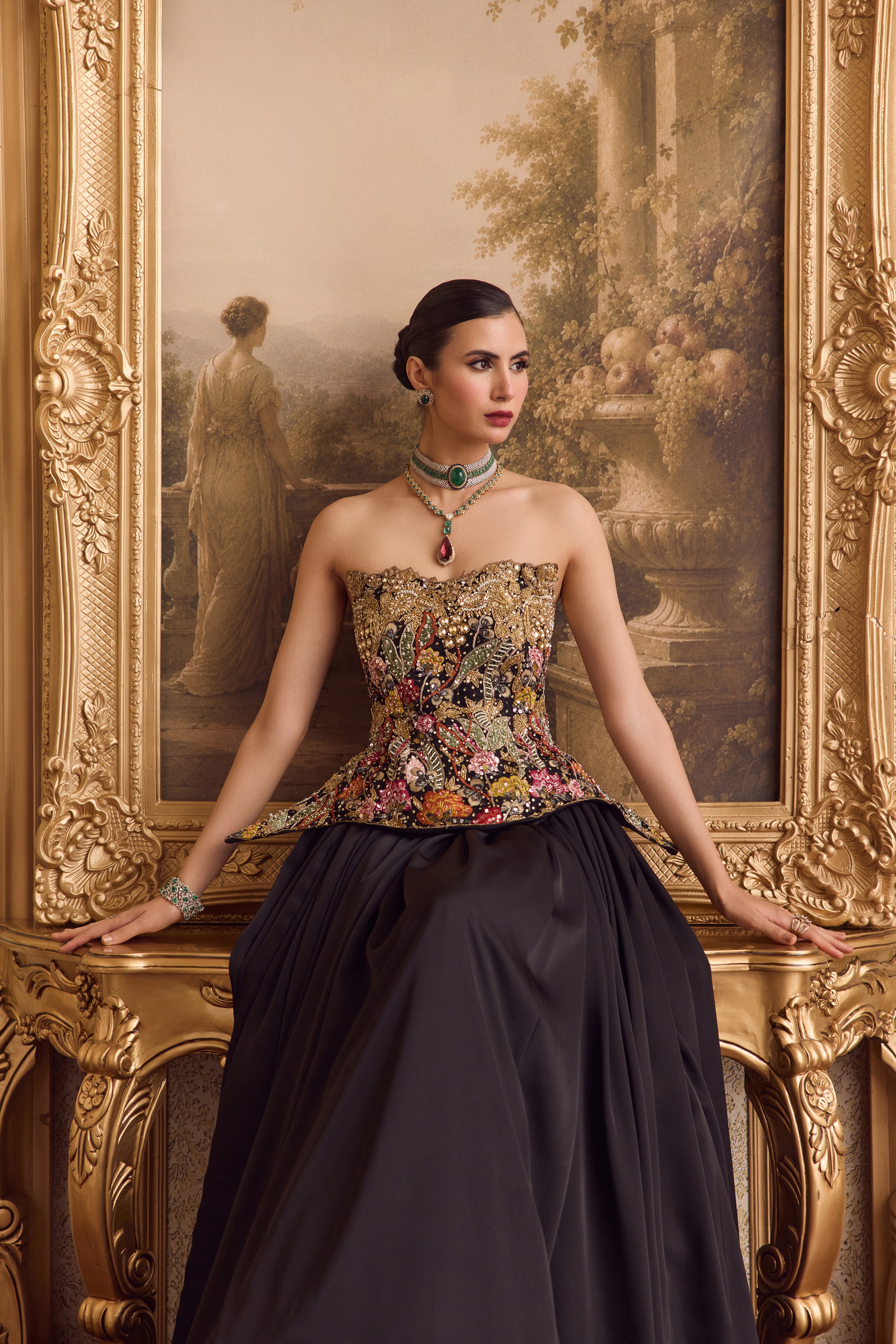 SECRET GARDEN CORSET AND LEHENGA
