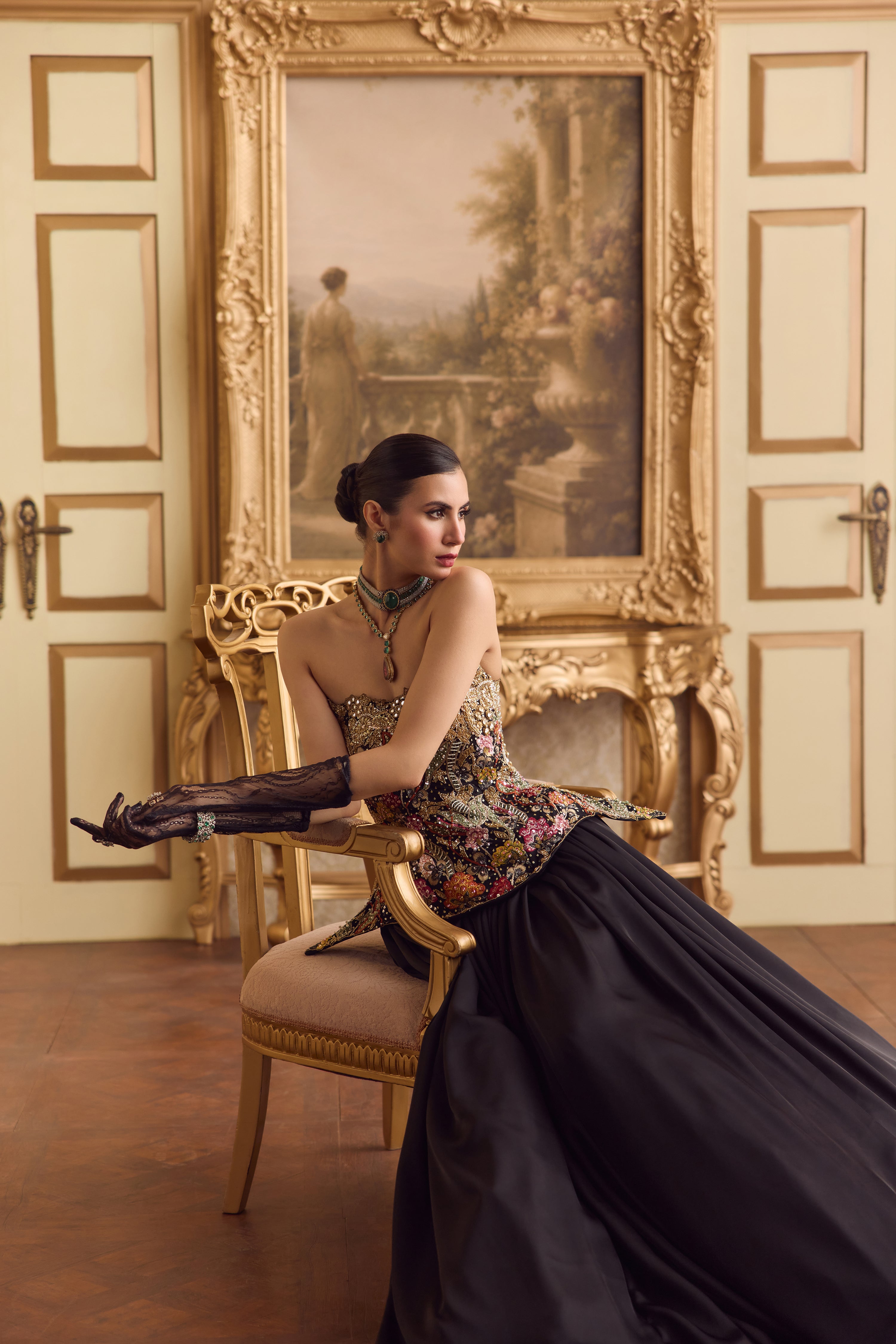 SECRET GARDEN CORSET AND LEHENGA