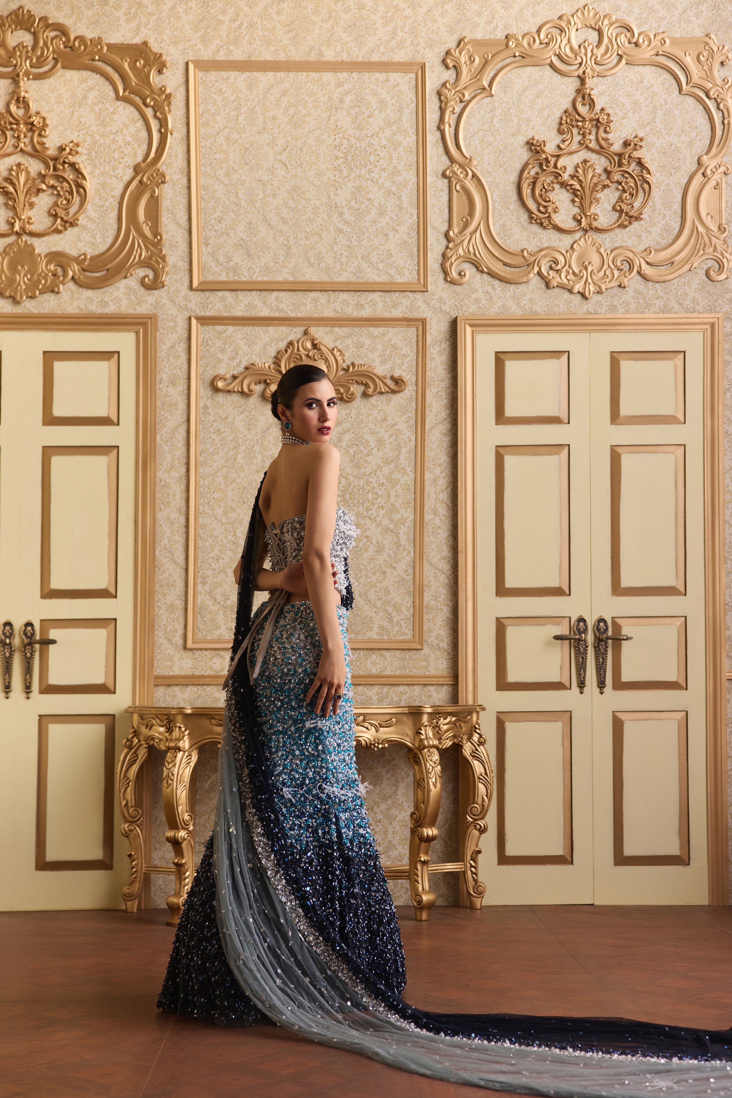 OCEAN CASCADE MERMAID LEHENGA
