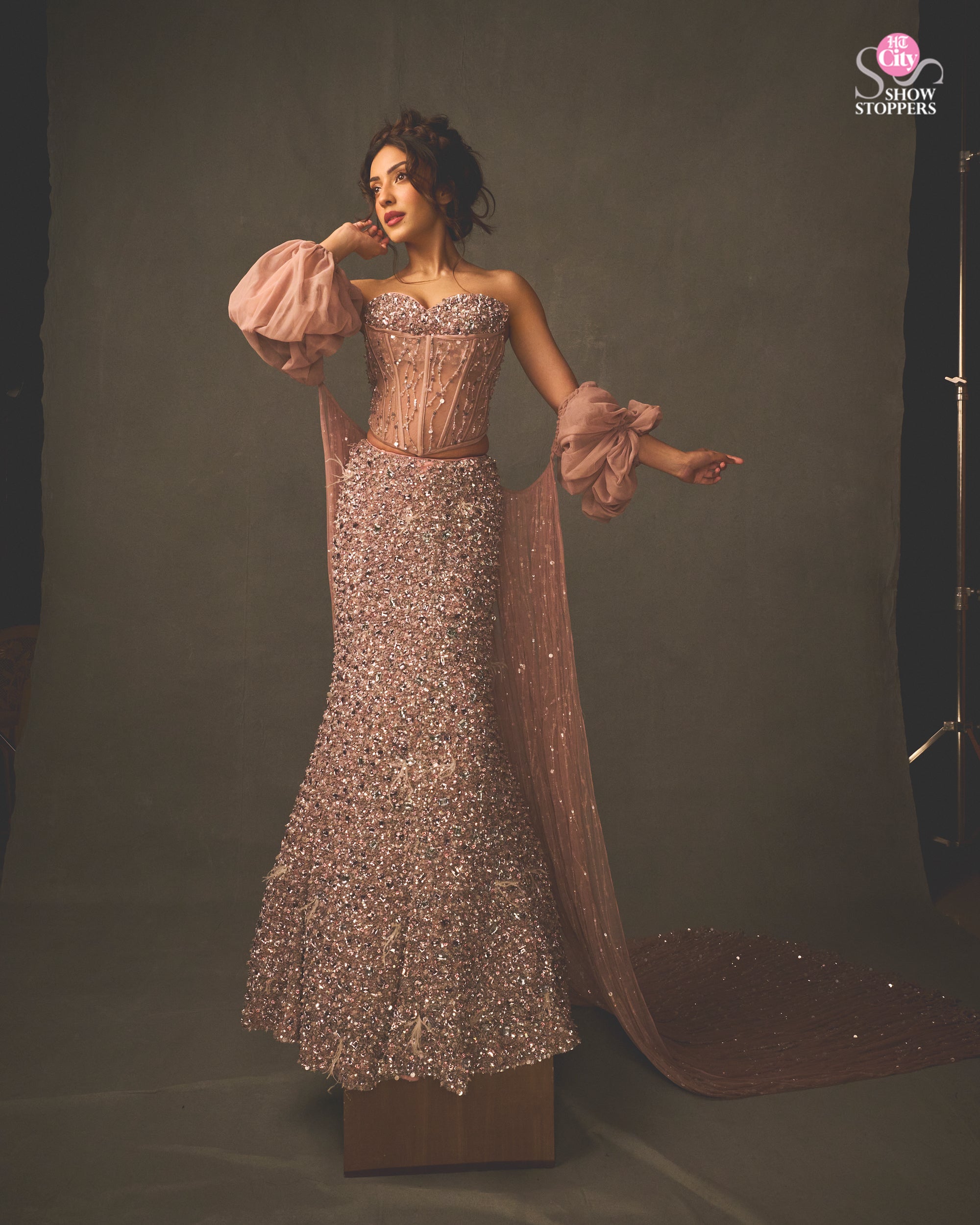Sahher Bambba in Mandarinfish lehenga