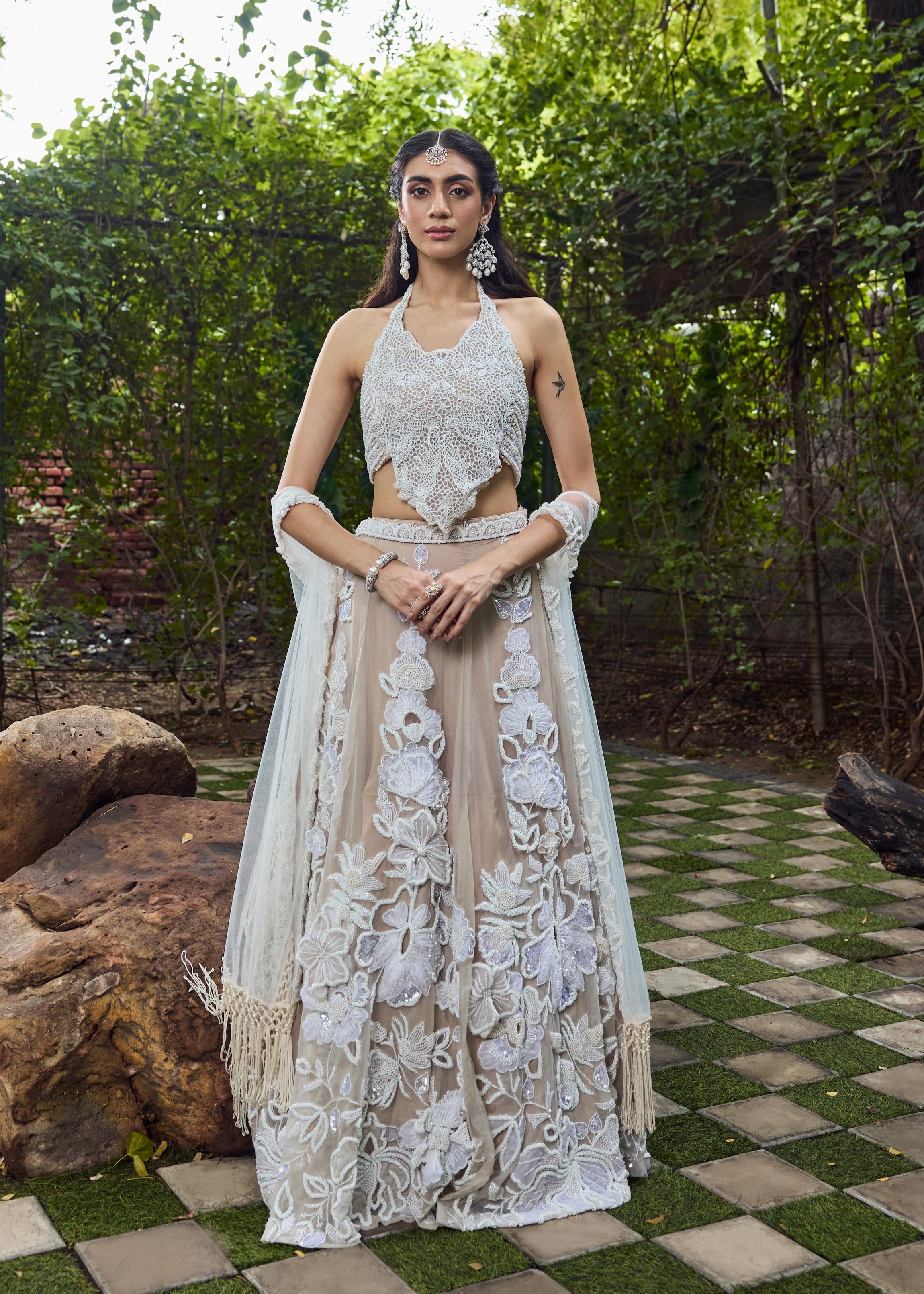 Jasmine - Three dimensional Flower Lehenga